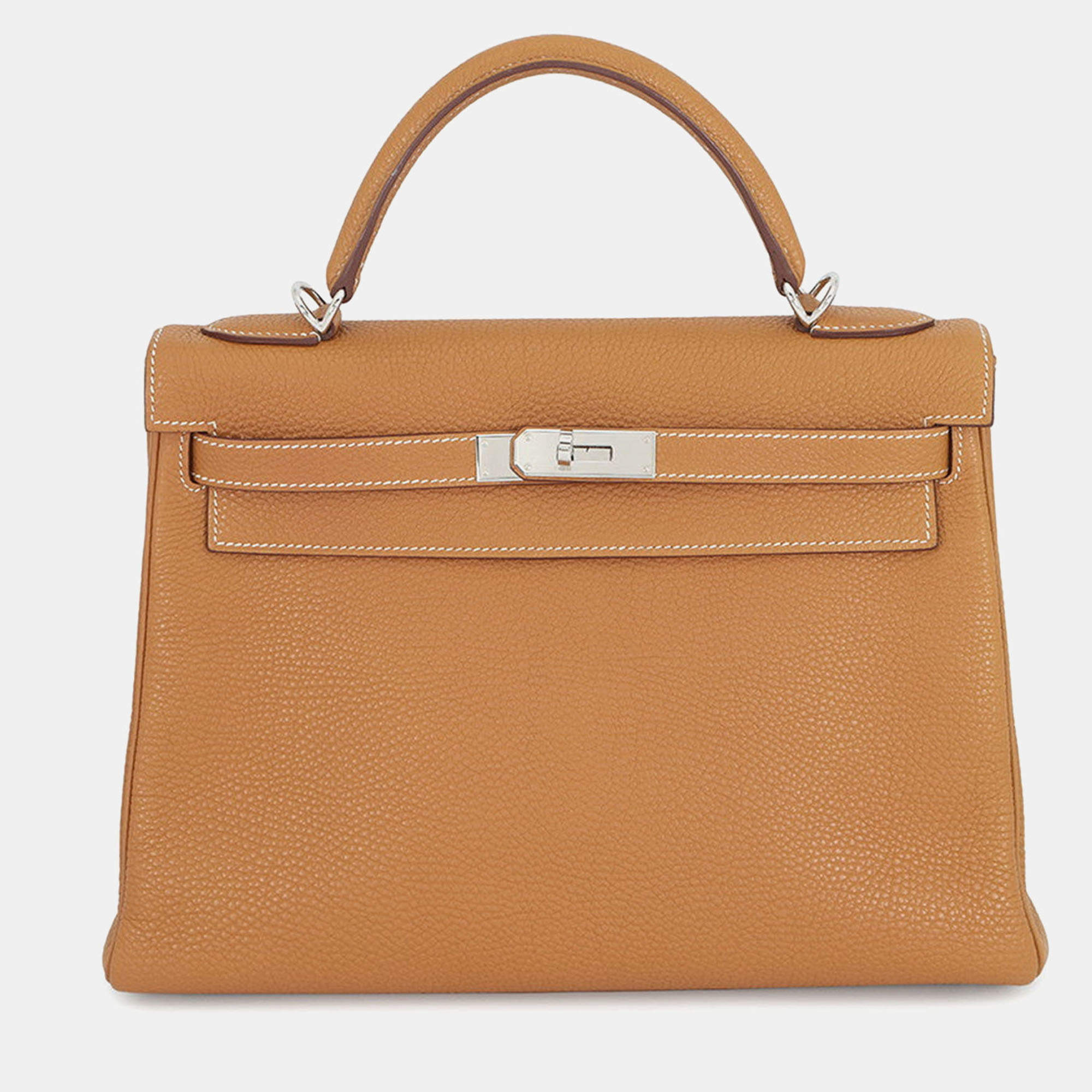 مملوكة مسبقًا Hermes Kelly Retourne Gold Togo Leather Size 32