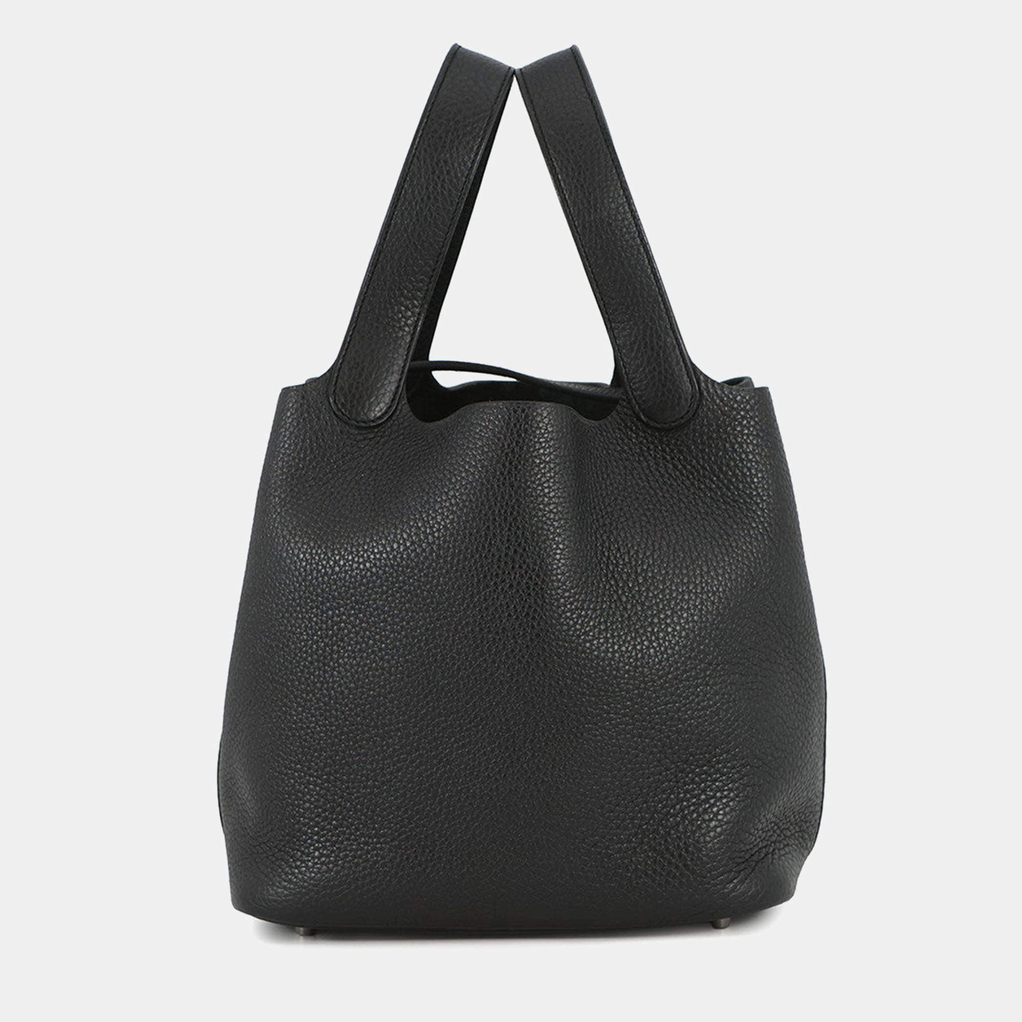 مملوكة مسبقًا Hermes Picotin Lock Black Taurillon Clemence Size Pm