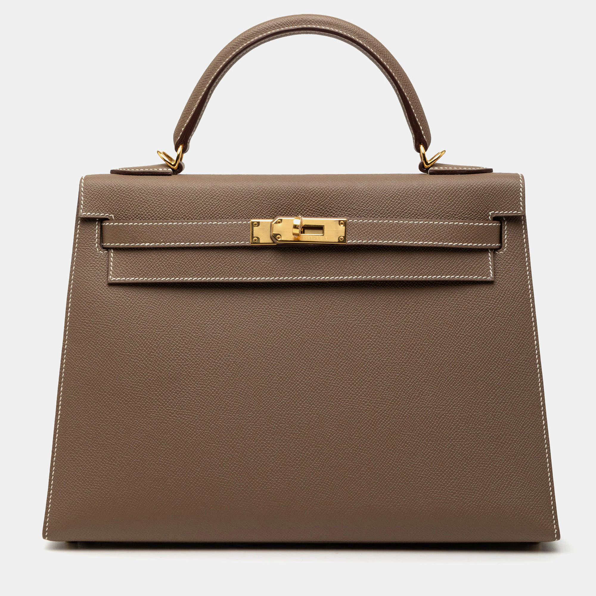 مملوكة مسبقًا Hermes Brown Epsom Kelly II Sellier 32