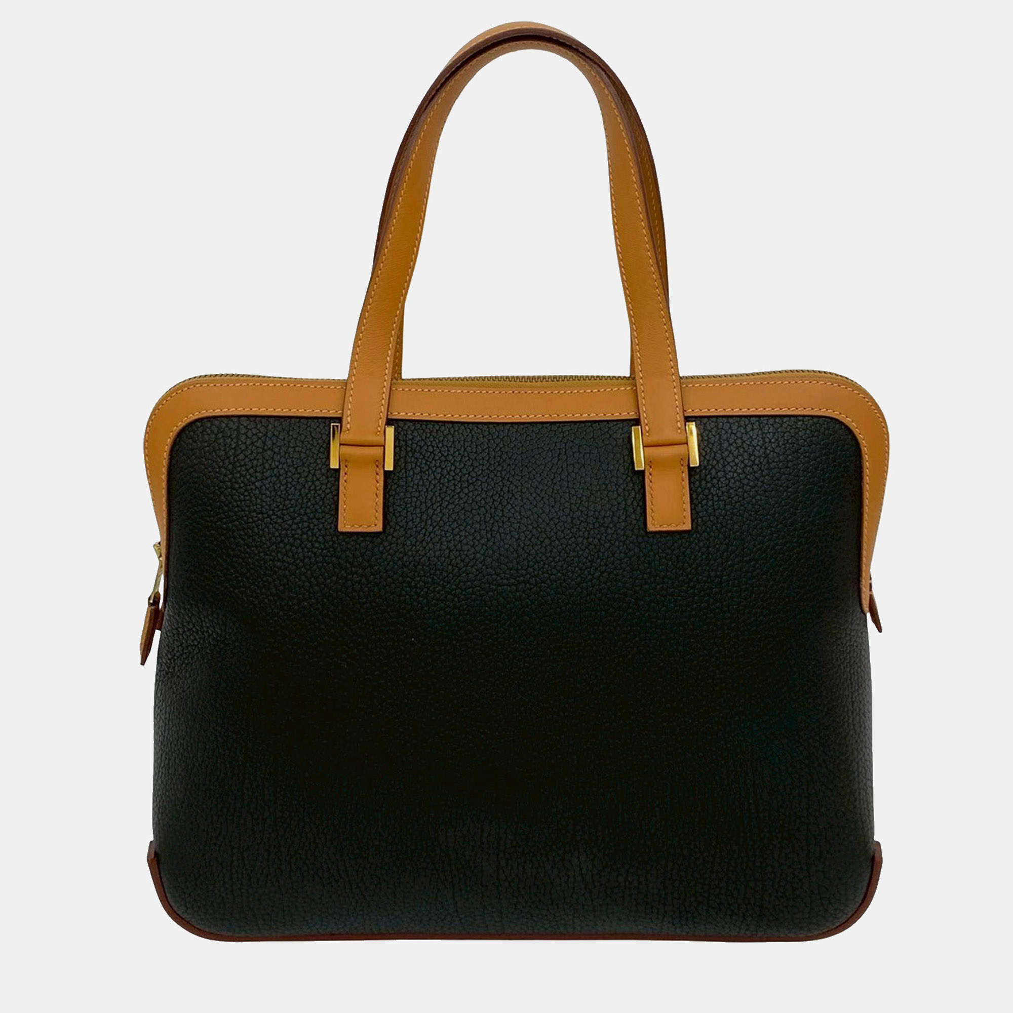 Pre Owned Hermes Black, Brown Fjord Escapade Tote