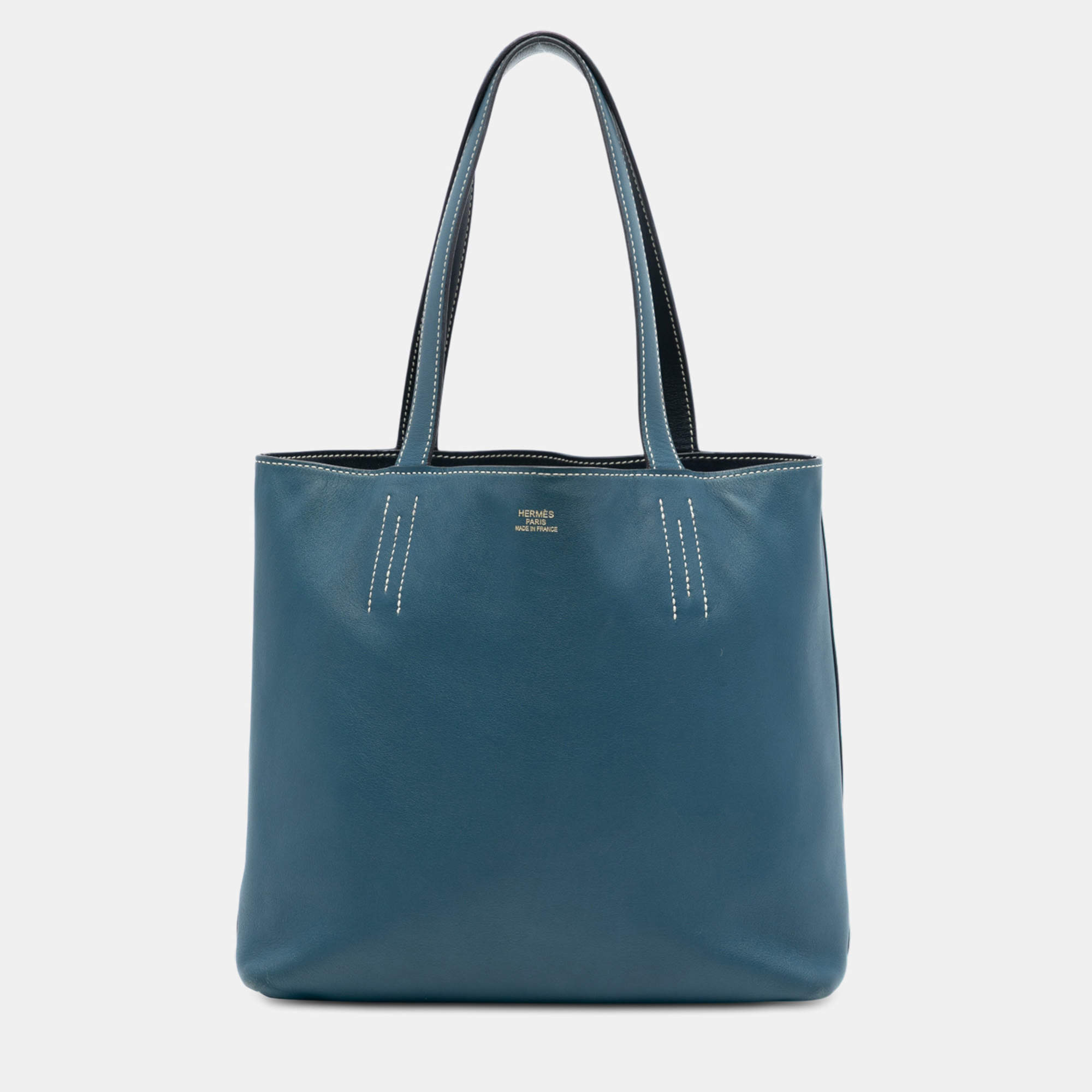 Pre Owned Hermes Blue Clemence Double Sens 28