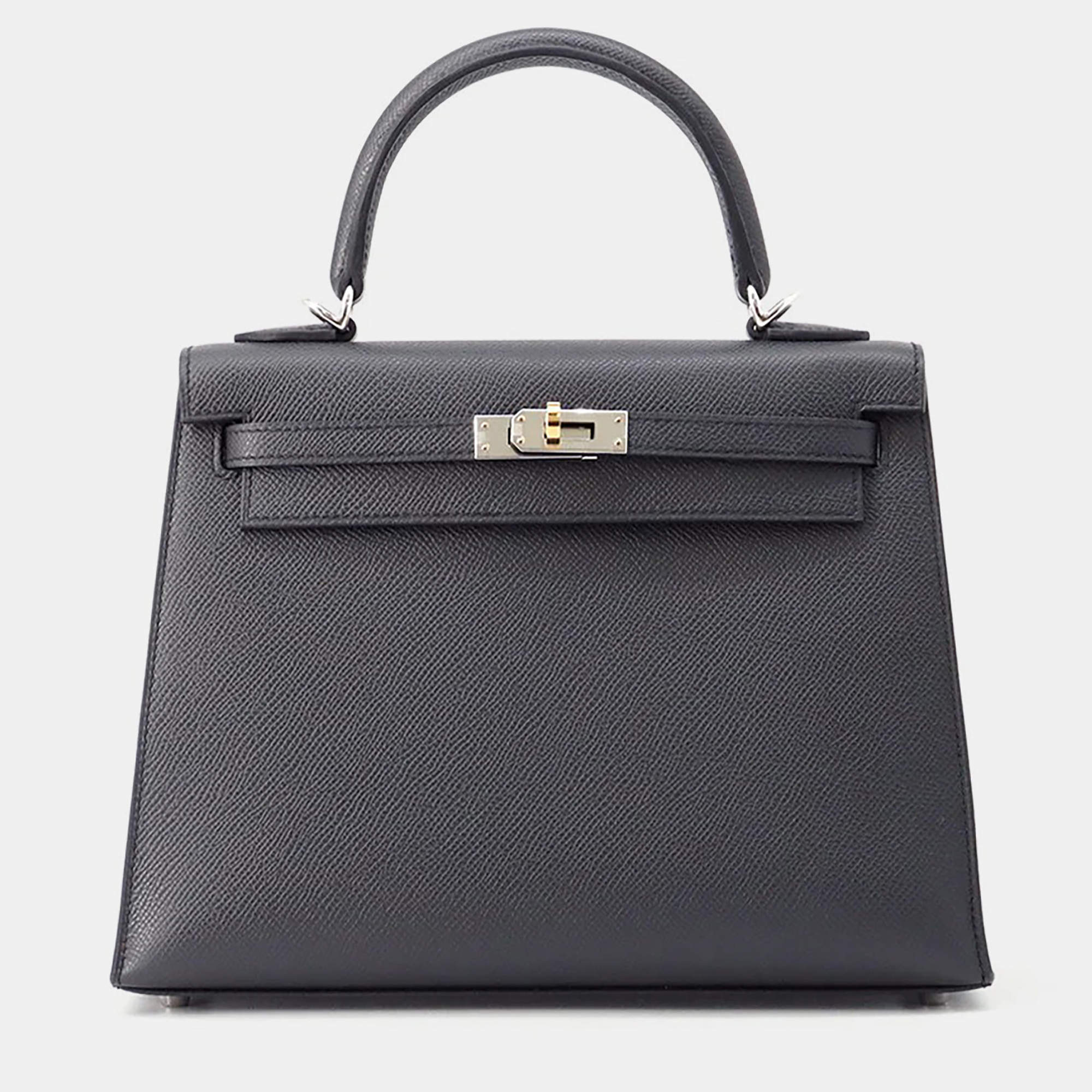 Pre Owned Hermes Kelly Sellier Ardoise Epsom Size 25