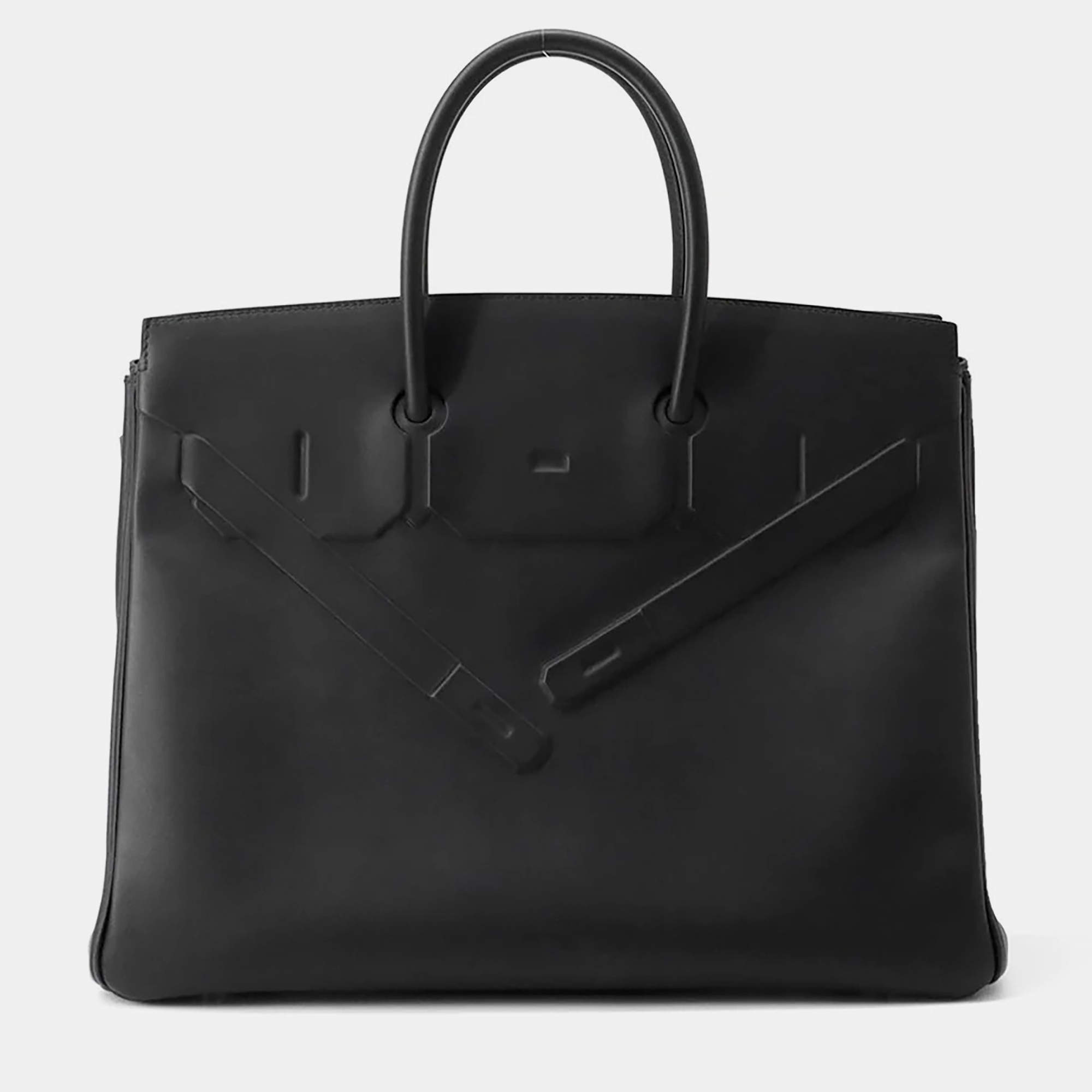 مملوكة مسبقًا Hermes Birkin Shadow Black Swift Leather Size 35