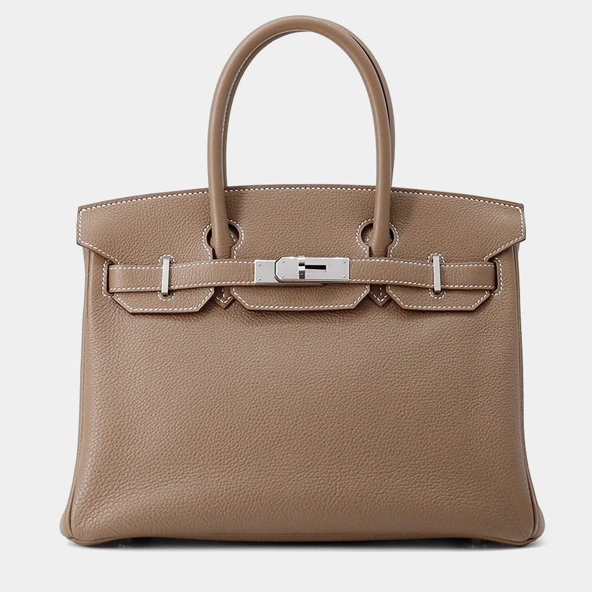 Pre Owned Hermes Birkin Etoupe Togo Leather Size 30