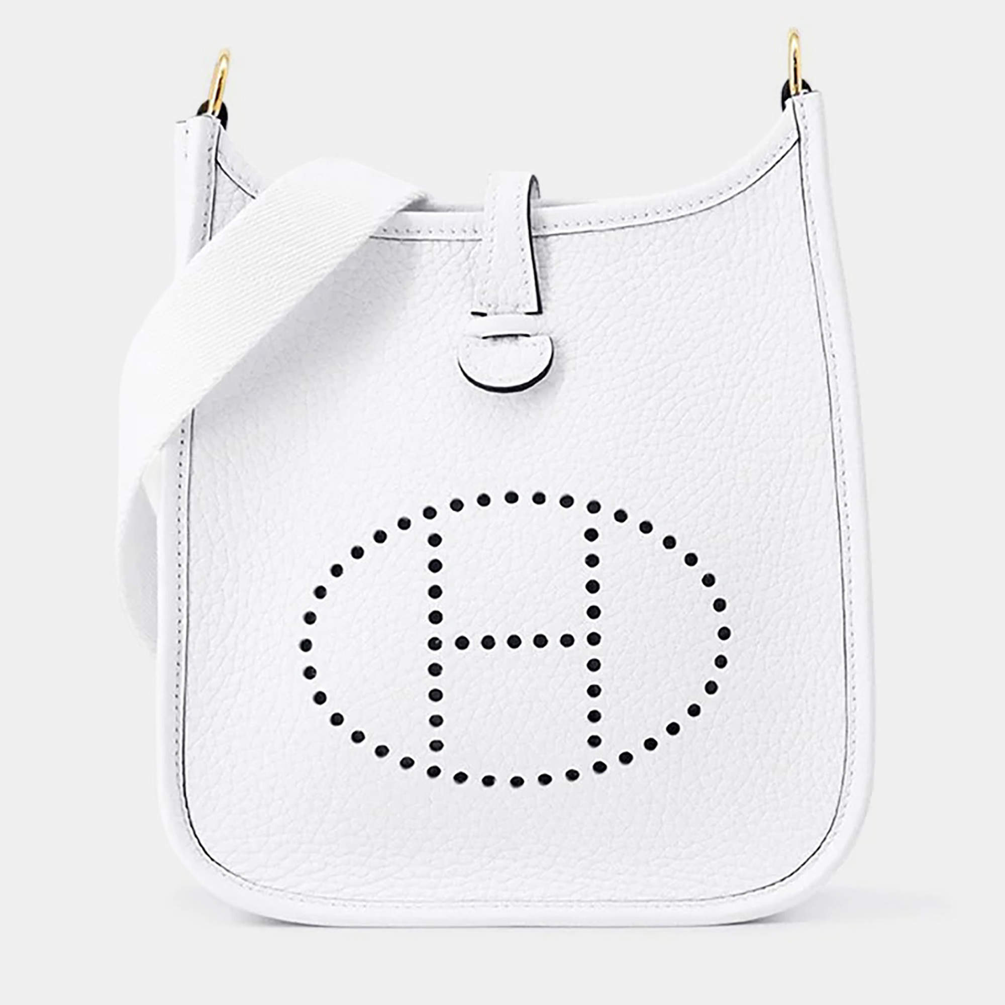 مملوكة مسبقًا Hermes Evelyne New White Taurillon Clemence Size Tpm