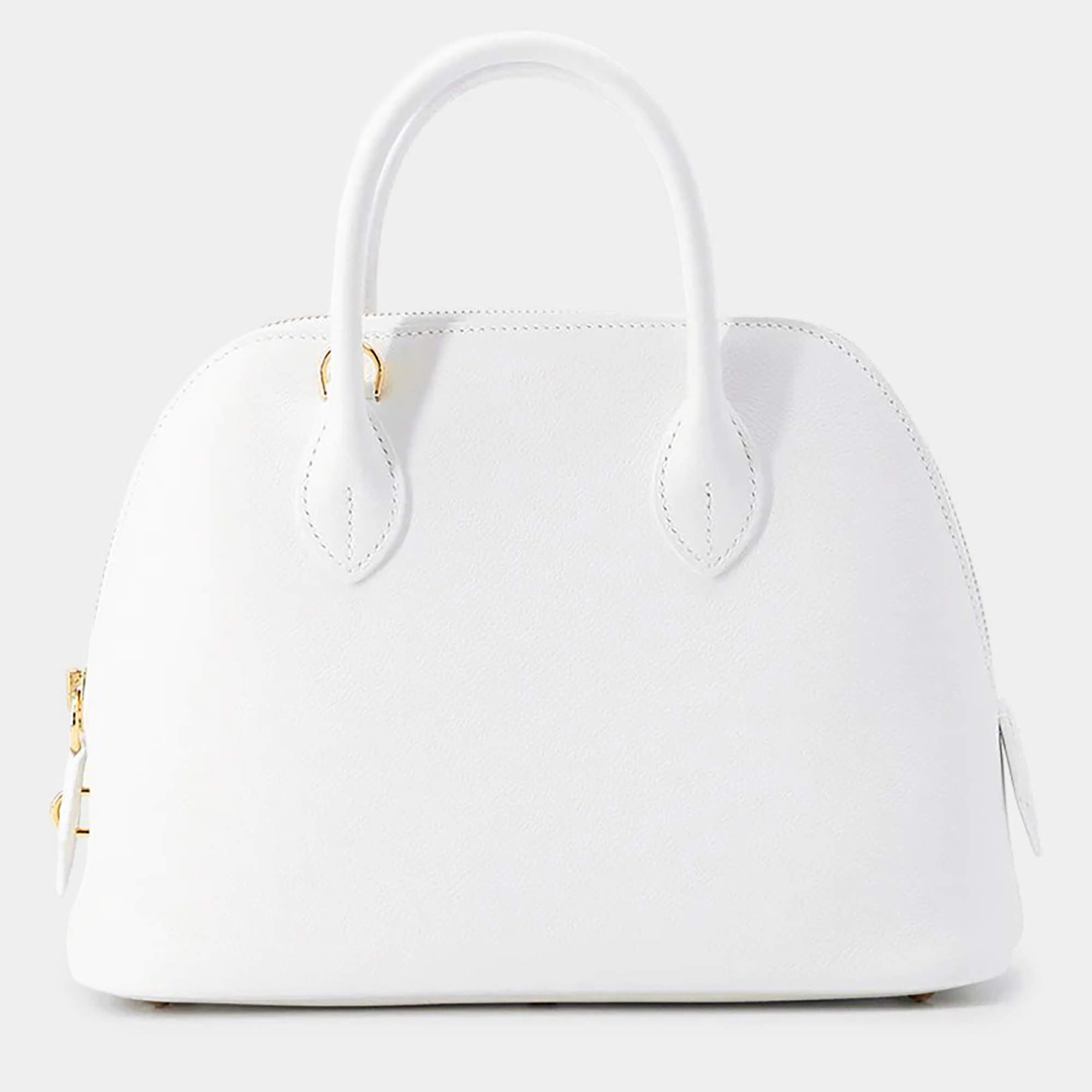 Pre Owned Hermes Bolide 1923 New White Evercolor Size 25