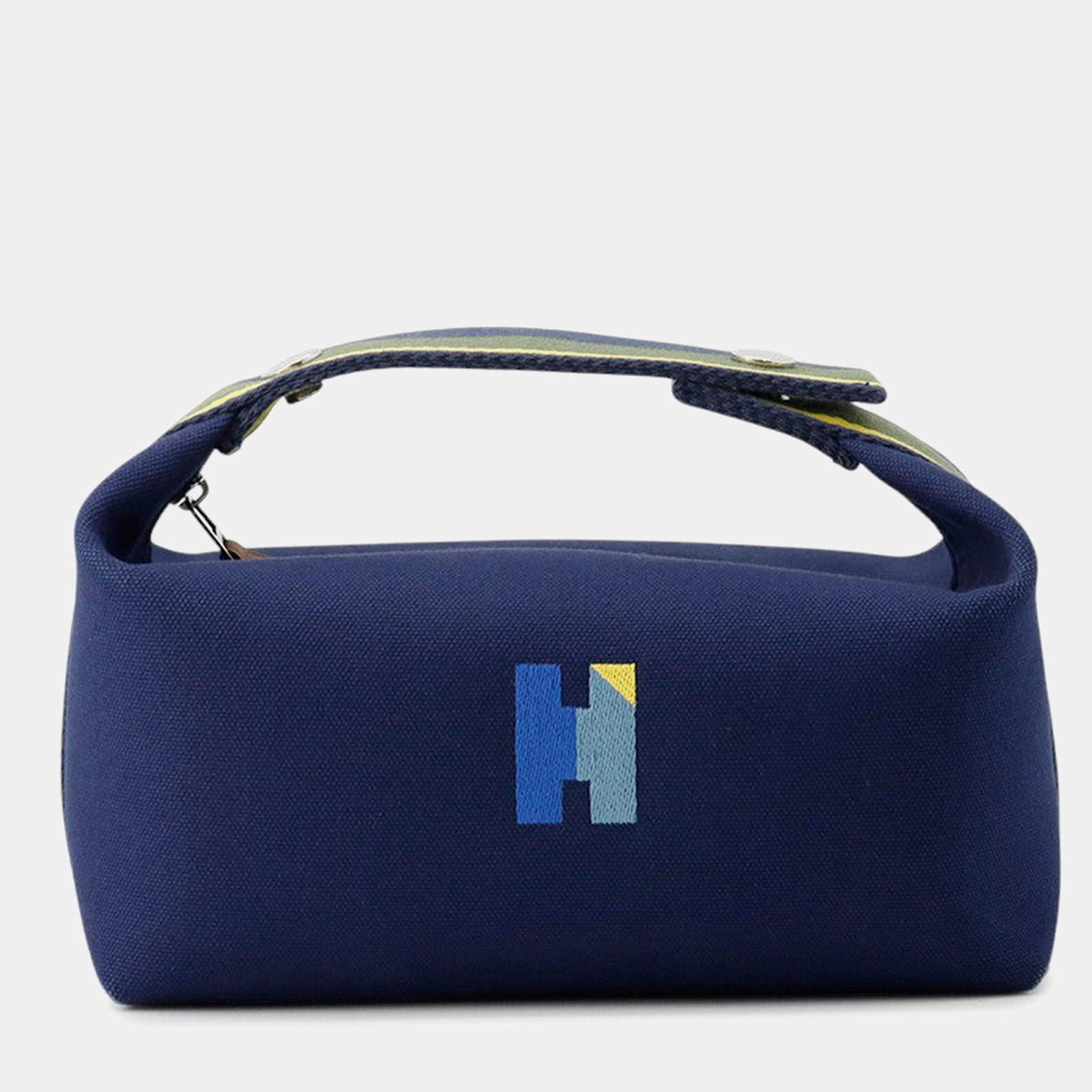 Pre Owned Hermes Bride A Black H Pavilion Marine Canvas PM