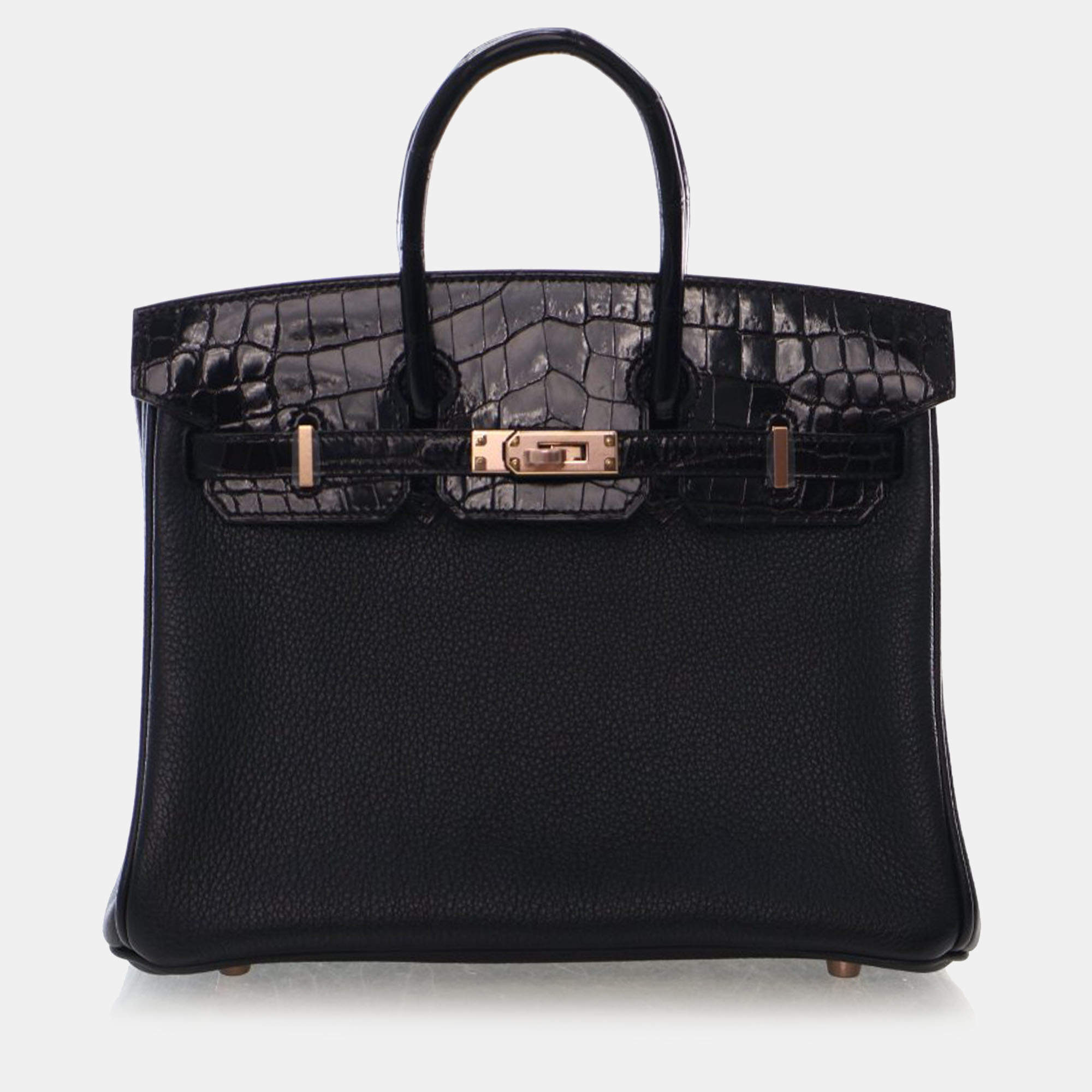 Pre Owned Hermes Birkin Touch 25 Black Togo Calfskin Leather Top Handle Bag