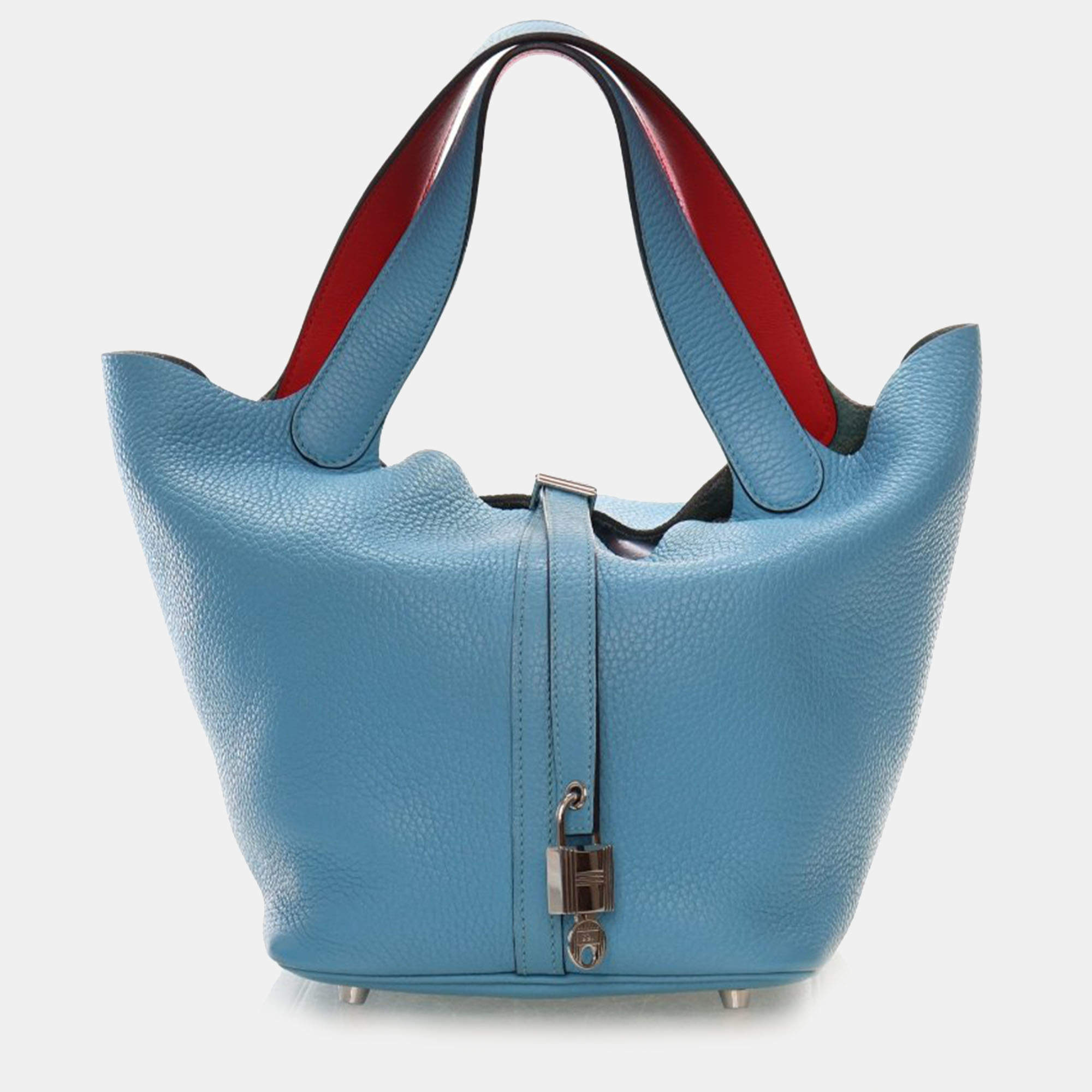 Pre Owned حقيبة هيرمس بيكوتين لوك 22 بلّو دو نورد جلد تورليون كلمانس بمقبض علوي