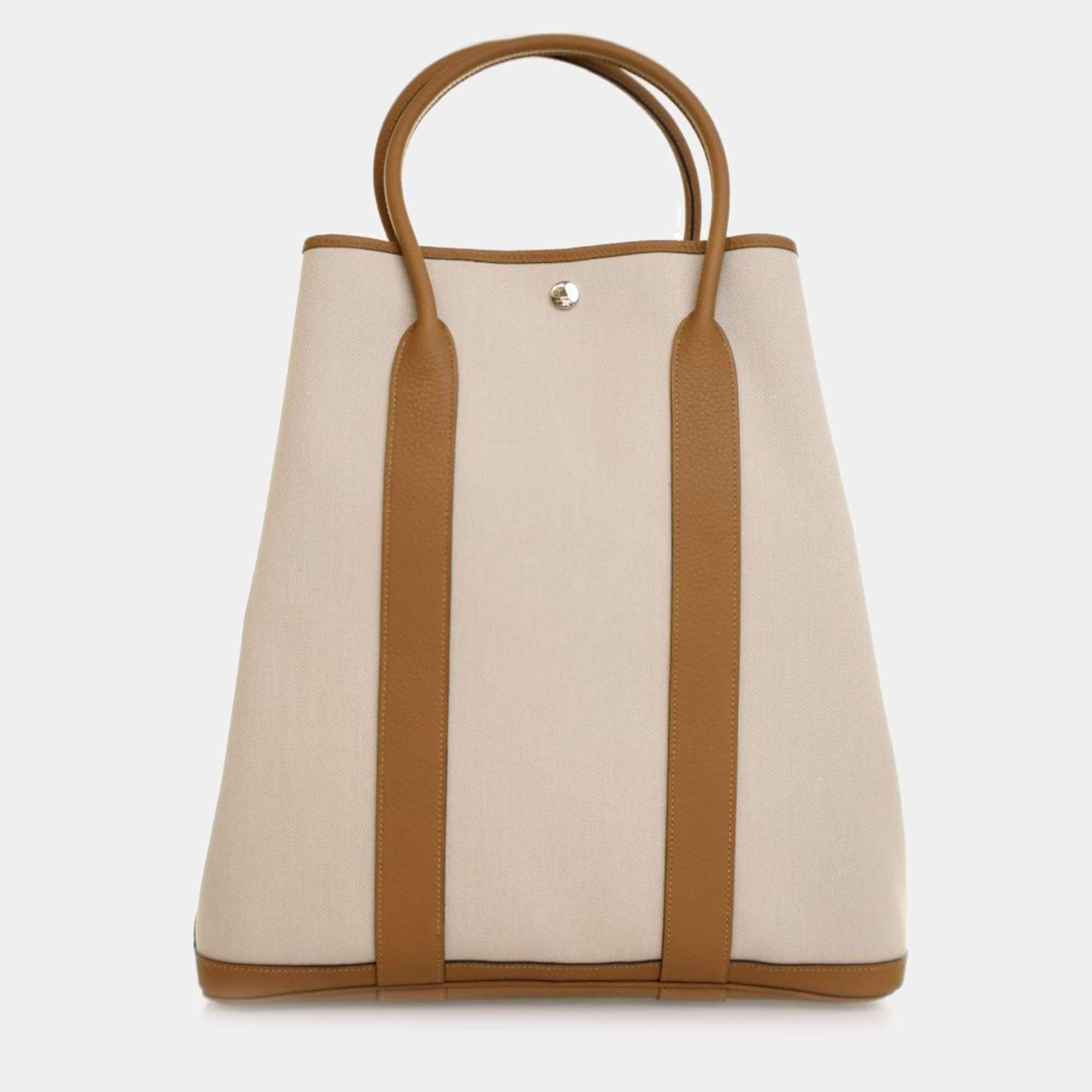 مملوكة مسبقًا Hermes Garden File 37 Beton Toile H Canvas Tote Bag