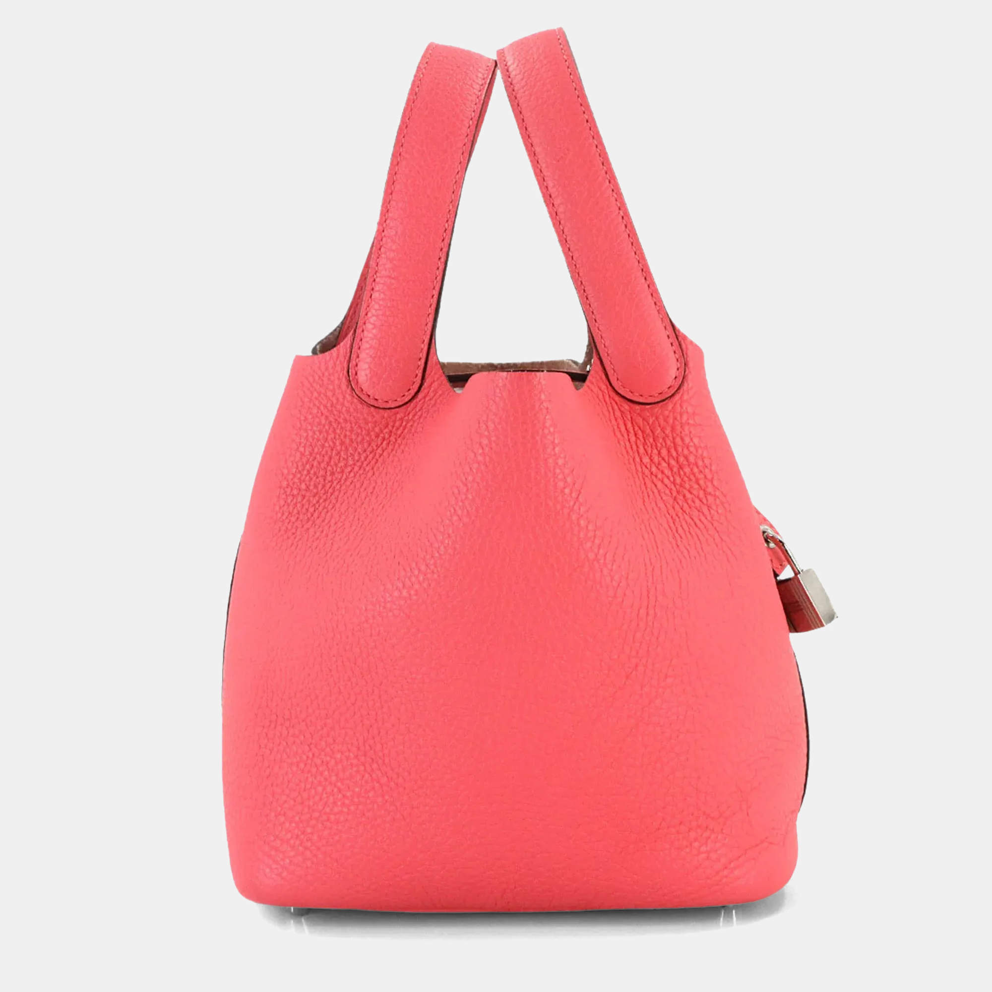 مملوكة مسبقًا حقيبة هيرمس بيكوتين لوك 18 حقيبة يدوية جلد توريلون كليمونس مع روز أزالي