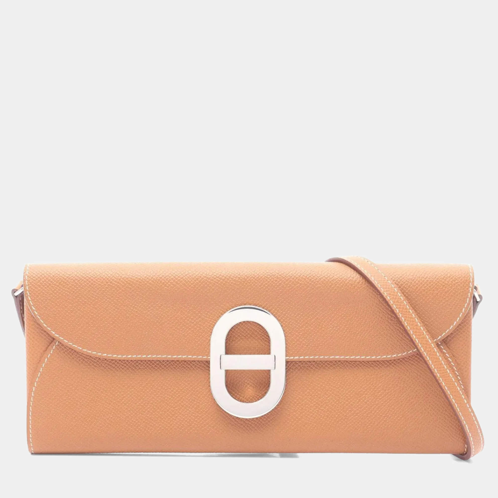 Pre Owned حقيبة هيرمس شين دانكر تو-جو جلد إبسوم بني كتف