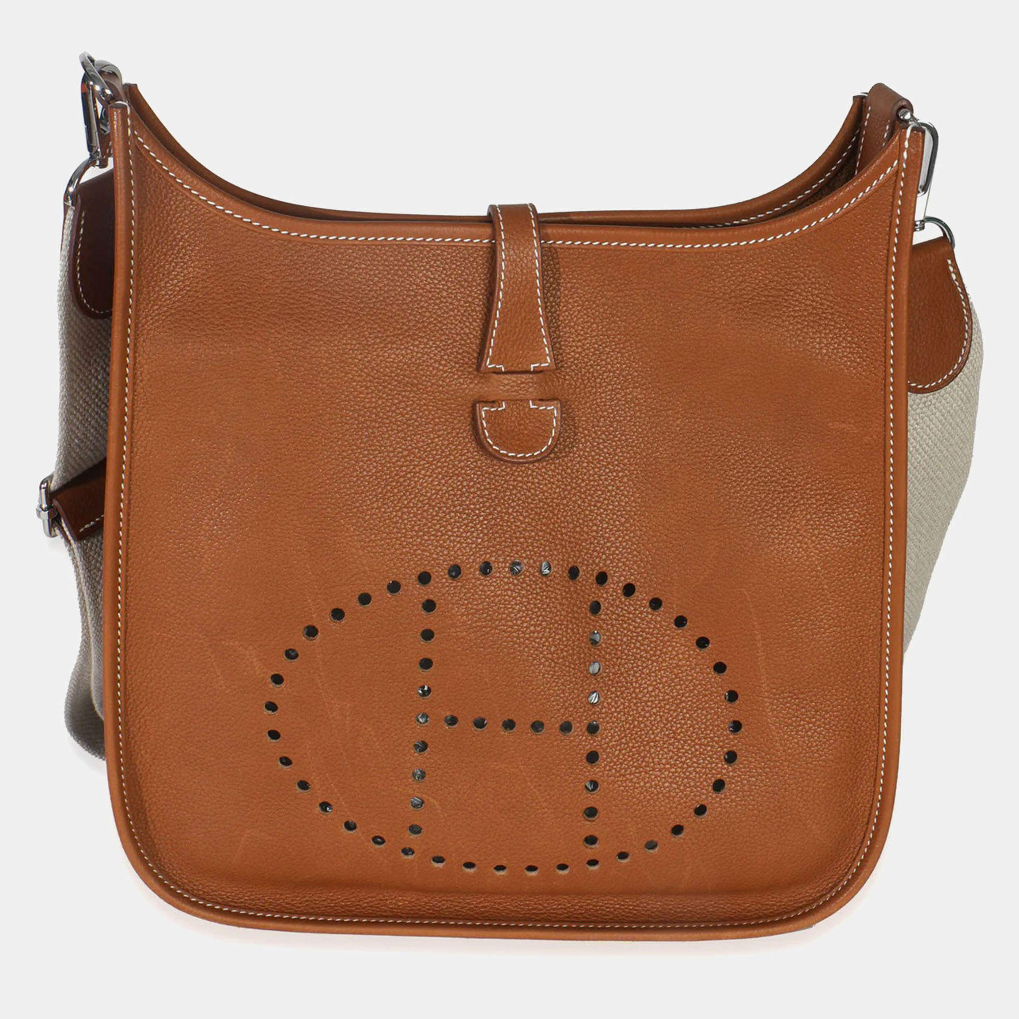 Pre Owned Hermes Fauve Barenia Evelyne III PM PHW