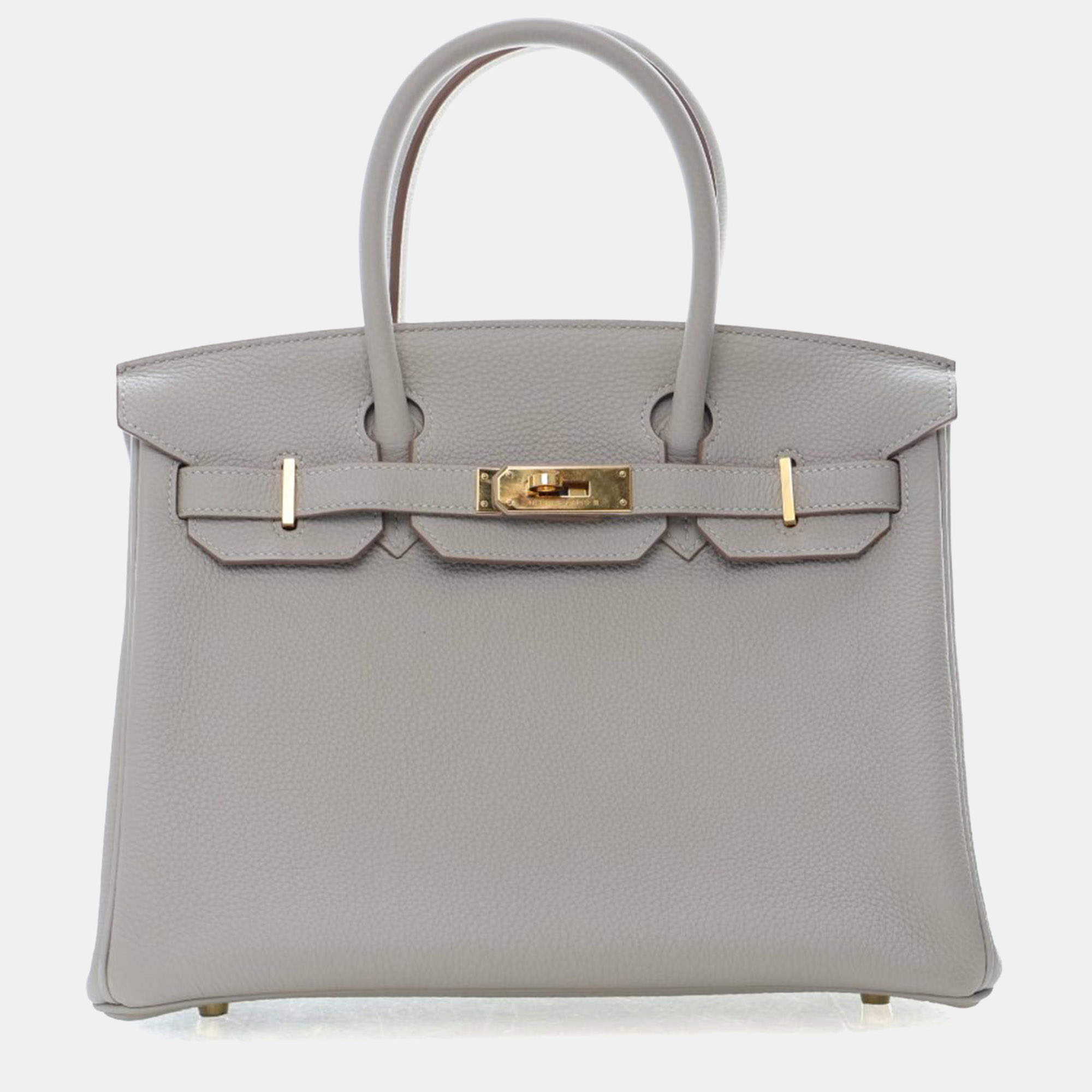 Pre Owned Hermes Gris Perle Togo Birkin 30