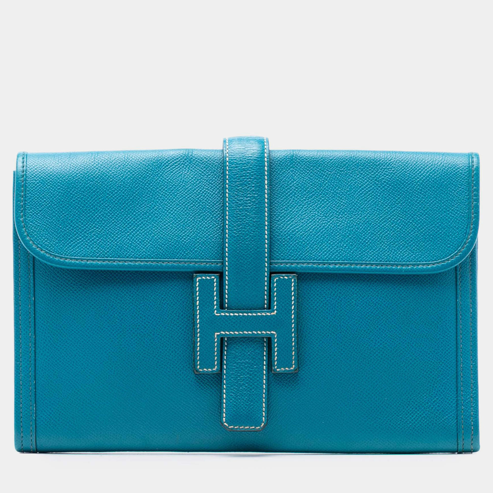 Pre Owned Hermes Blue Epsom Jige 29