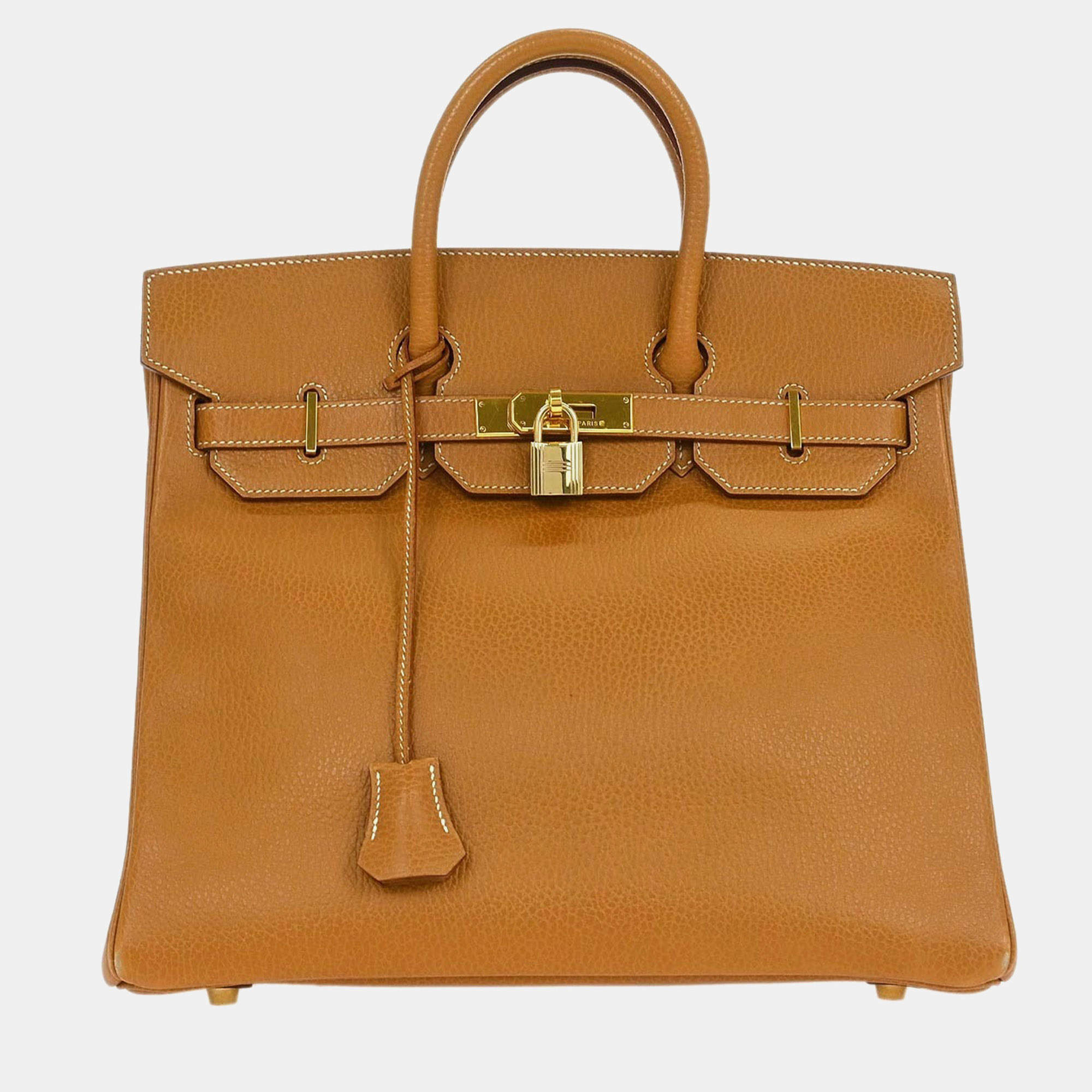 مملوكة مسبقًا Hermes Natural Sable Ardennes Haut a Courroies 32 Handbag