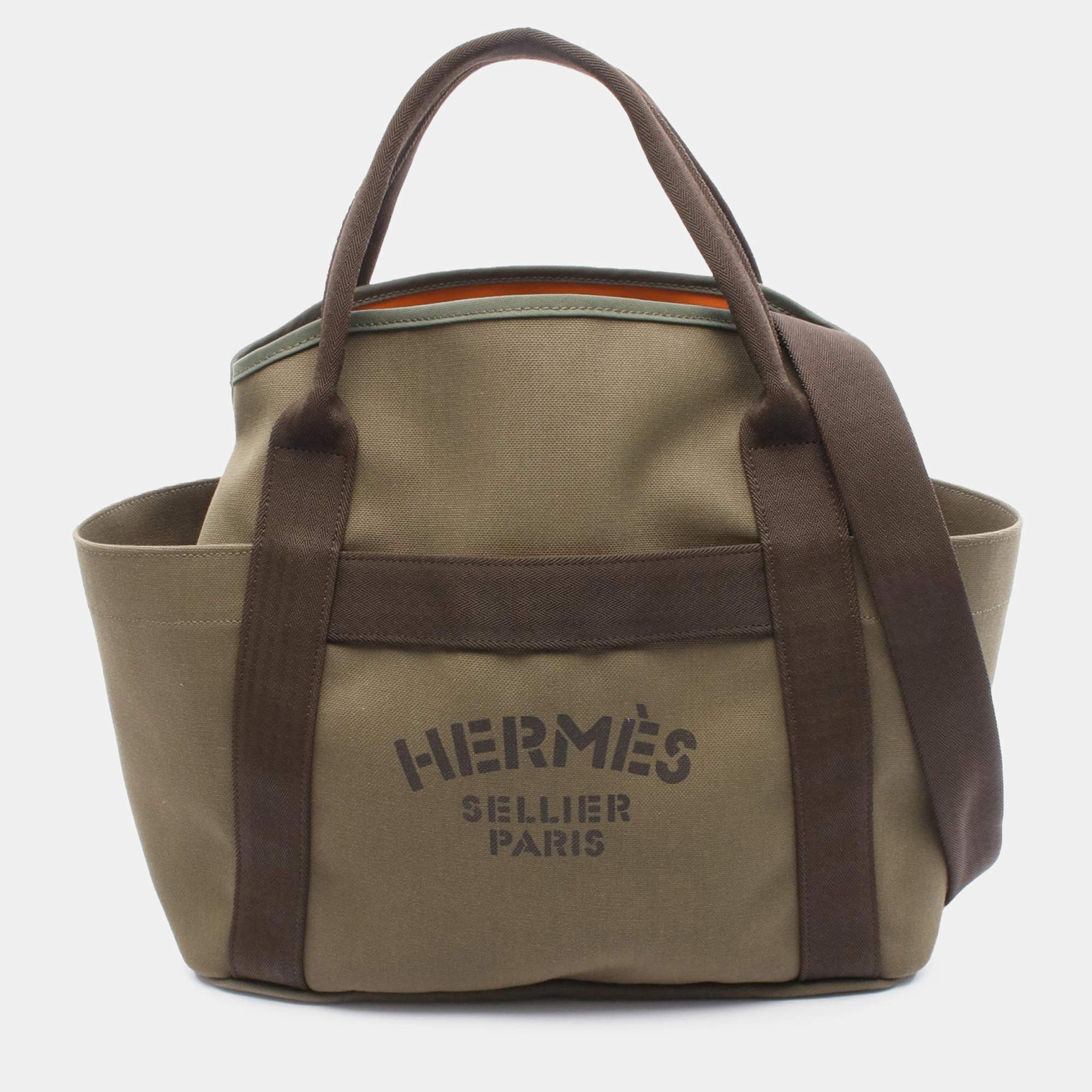 مملوكة مسبقًا Hermes Black Toile Sac de Pansage Grooming Bag