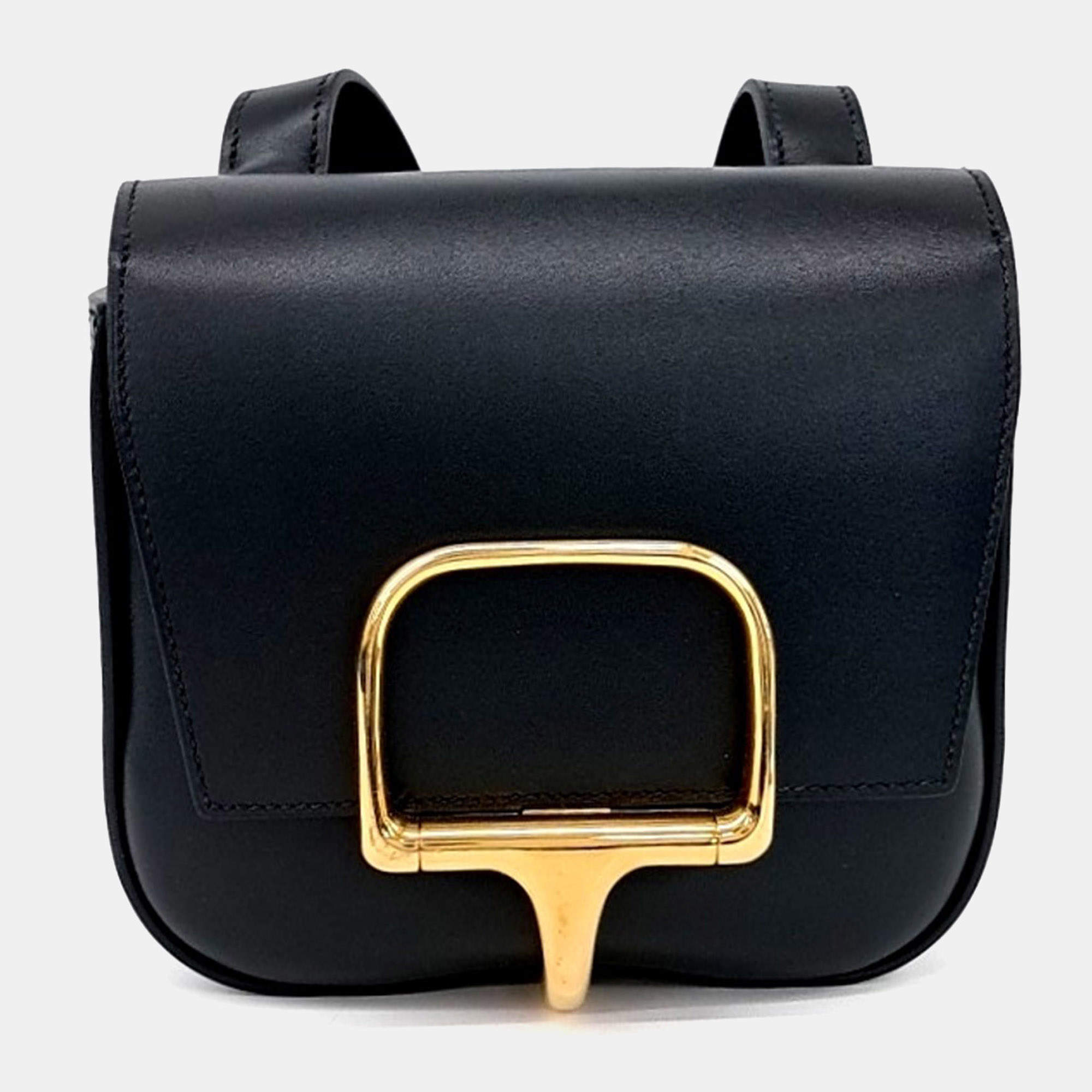 Pre Owned Hermes Black Leather della Cavalleria Mini