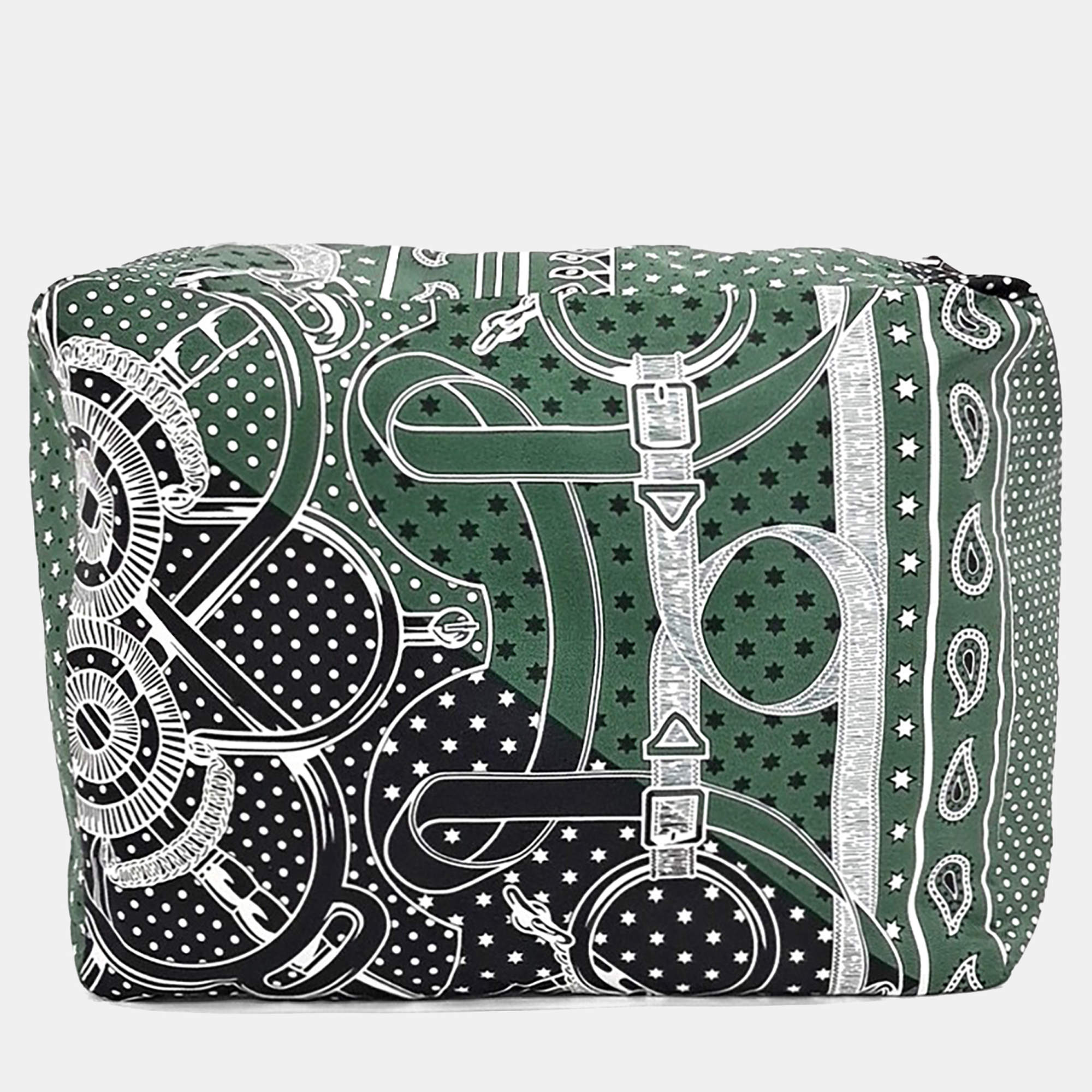 Pre Owned Hermes Multicolor Silk Travel Cube Pouch PM