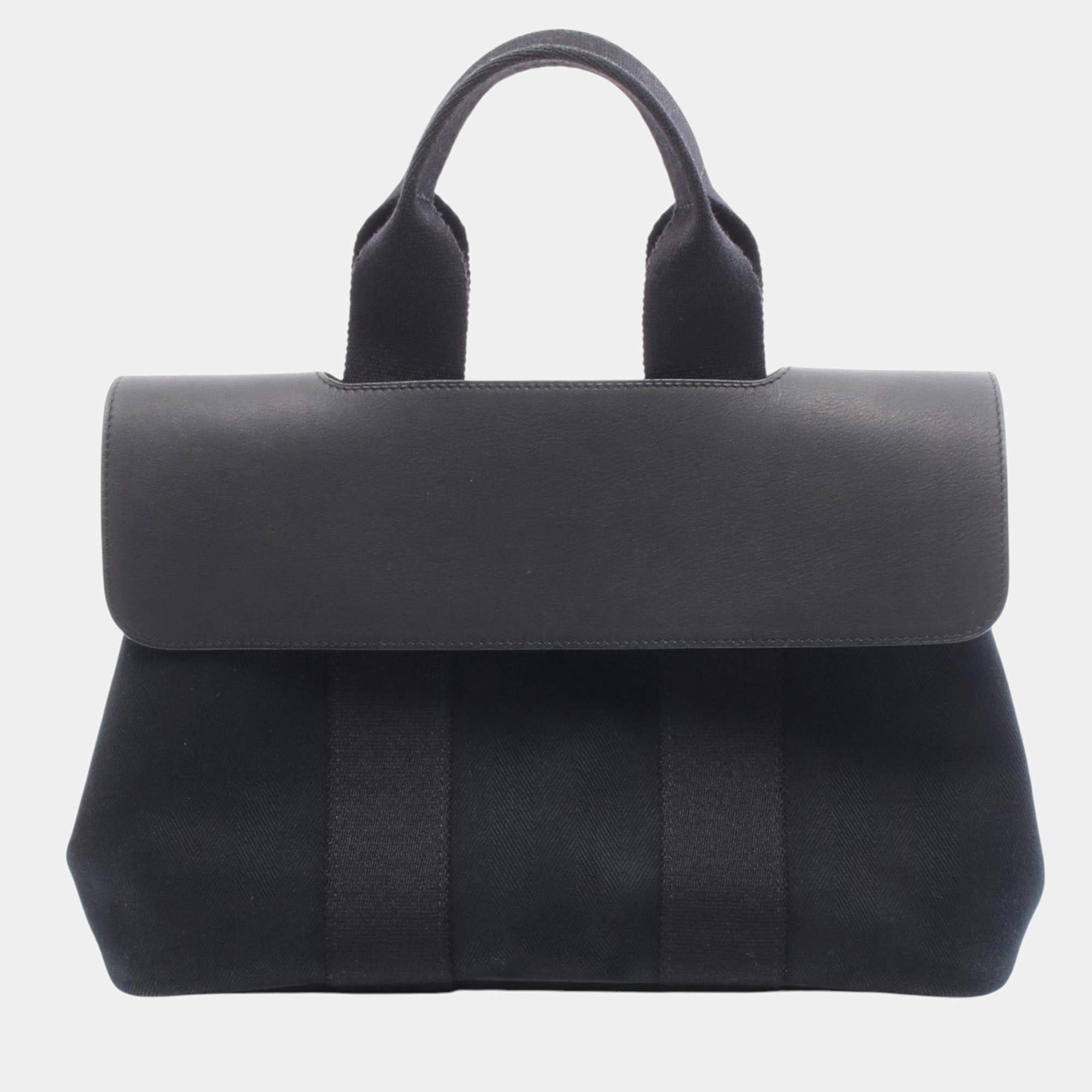 Pre Owned Hermes Black Toile and Swift Valparaiso PM