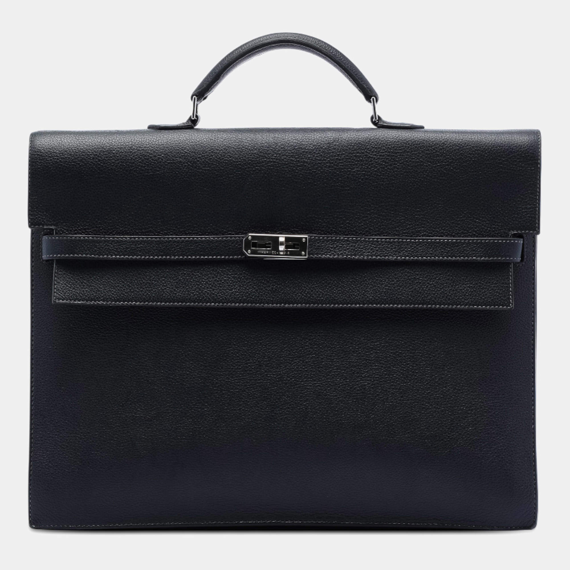Pre Owned Hermes Black Togo Kelly Depeches 38