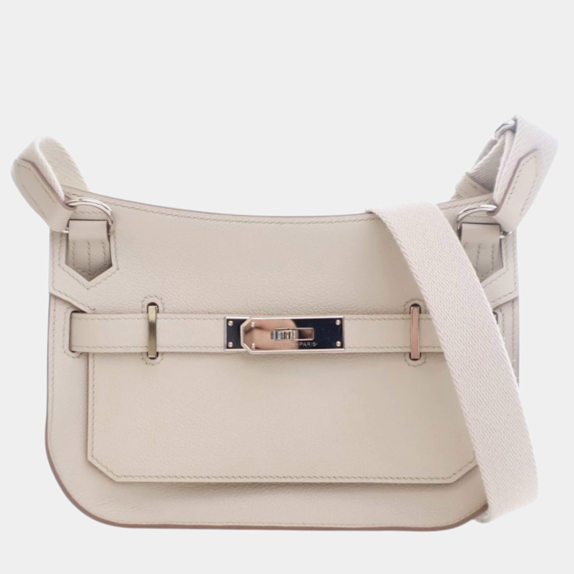 Pre Owned Hermes White Mini Evercolor Jypsiere