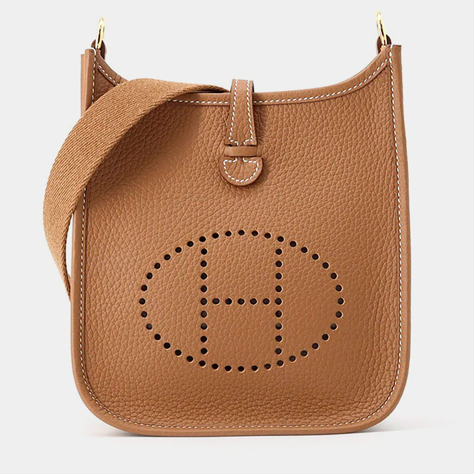 Pre Owned Hermes Evelyne Long Gold Taurillon Clemence Size Tpm