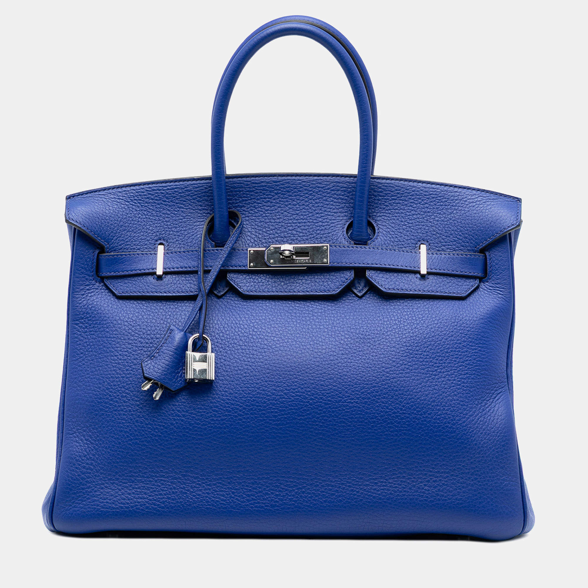 Pre Owned Hermes Blue Togo Birkin Retourne 35
