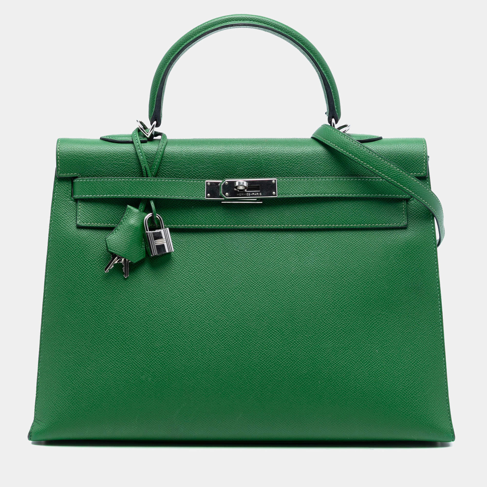 مملوكة مسبقًا Hermes Green Epsom Kelly II Sellier 35