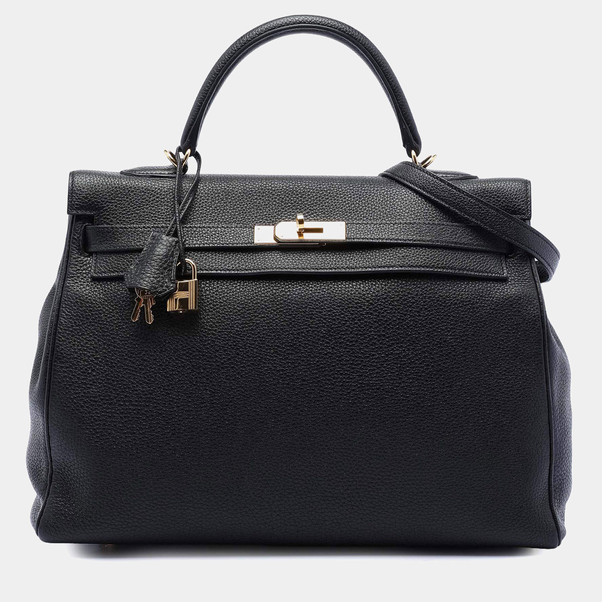 مملوكة مسبقًا حقيبة هيرمس كيلي ريتورن II 35 توغو أسود