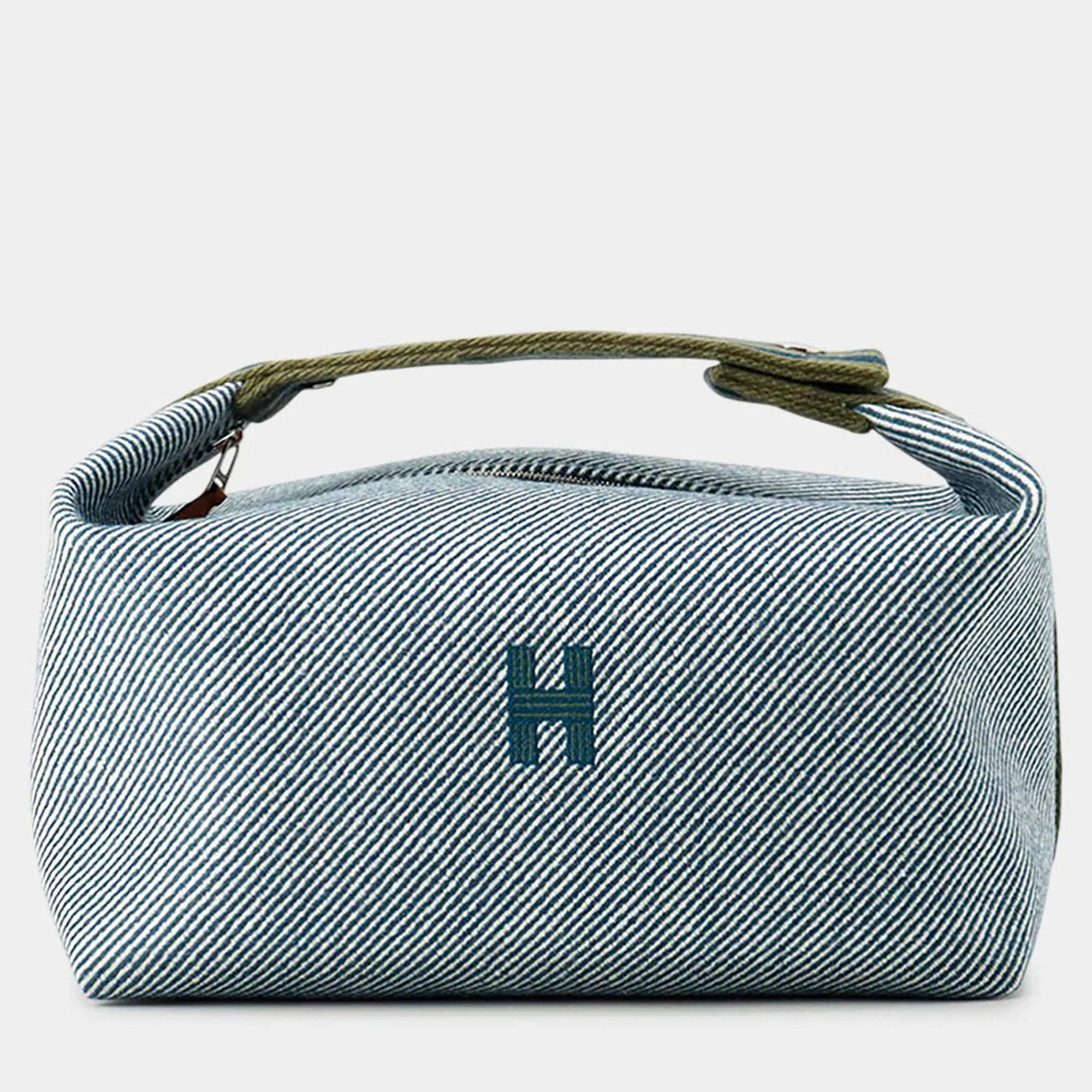 مملوكة مسبقًا Hermes Bride A Brac H Natte Blue Abysse Wool Size Gm