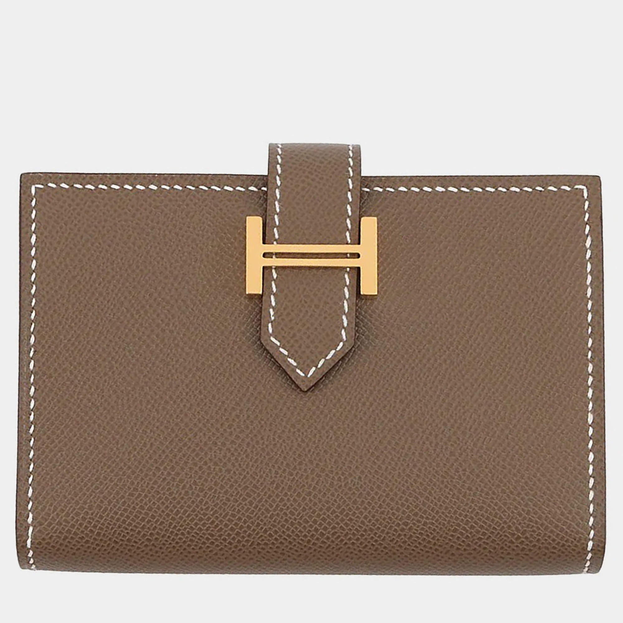 Pre Owned حافظة بطاقات هيرميس بيرن جلد مادام فيو إيتوب