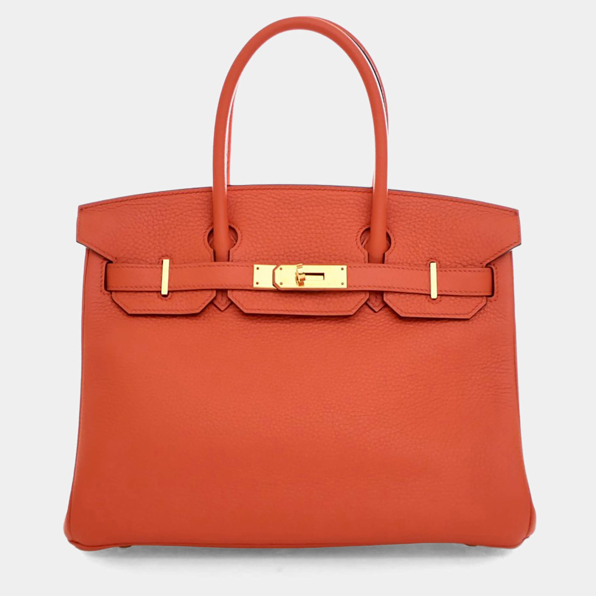 Pre Owned حقيبة هيرمس بيركين 30 جلد توغو برتقالي بوبي