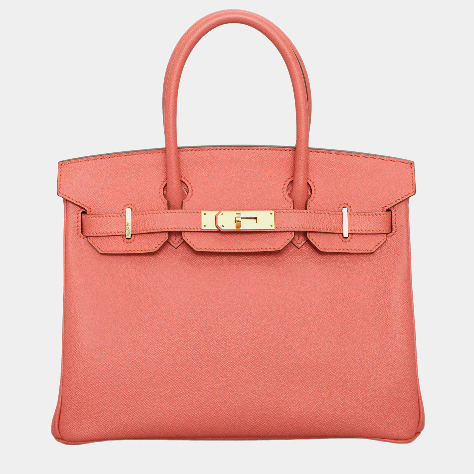 Pre Owned حقيبة هيرمس بيركين جلد إبسم فلامنغو 30 ملحقات ذهبية