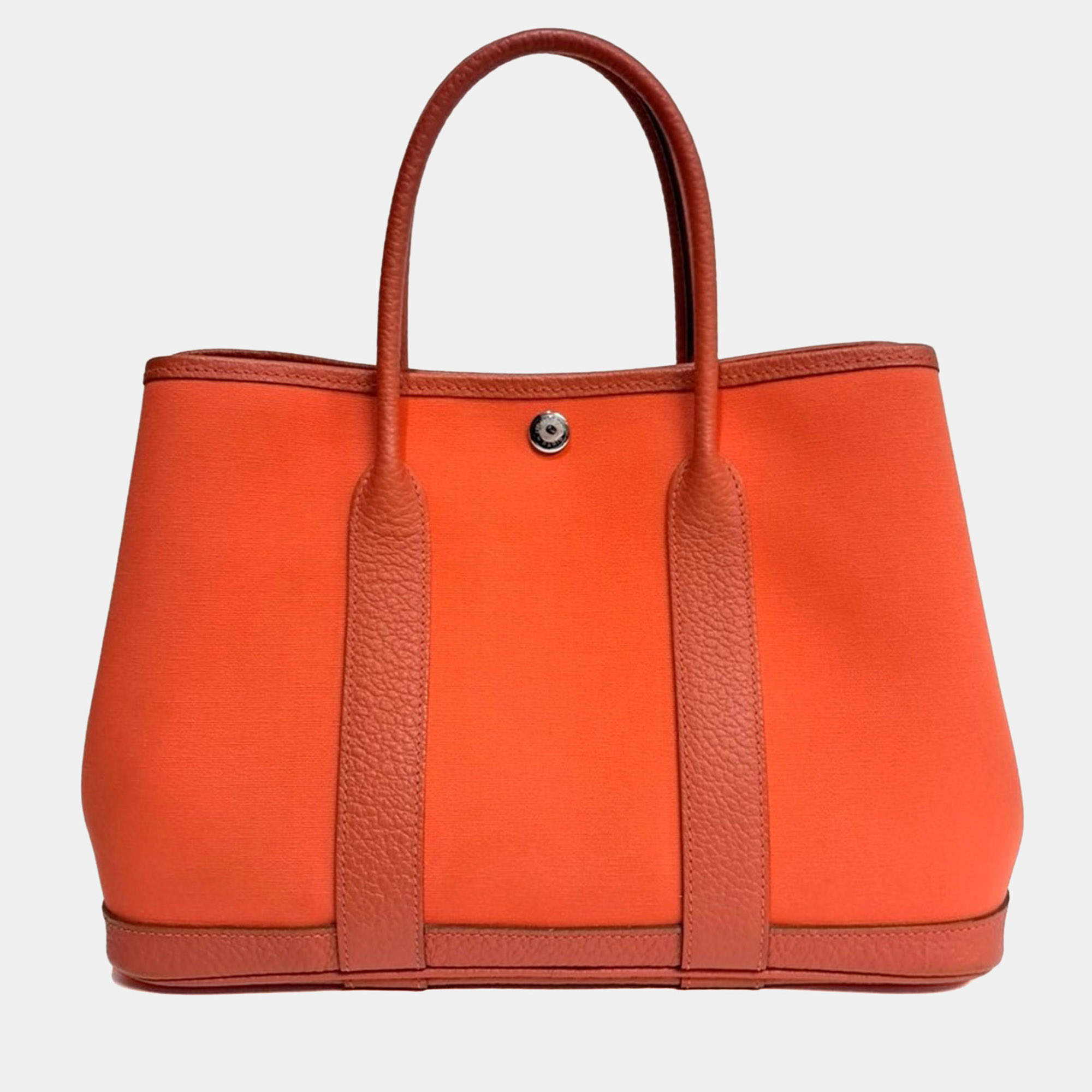 مملوكة مسبقًا حقيبة هيرمس "غاردن بارتي" قماش برتقالي 30