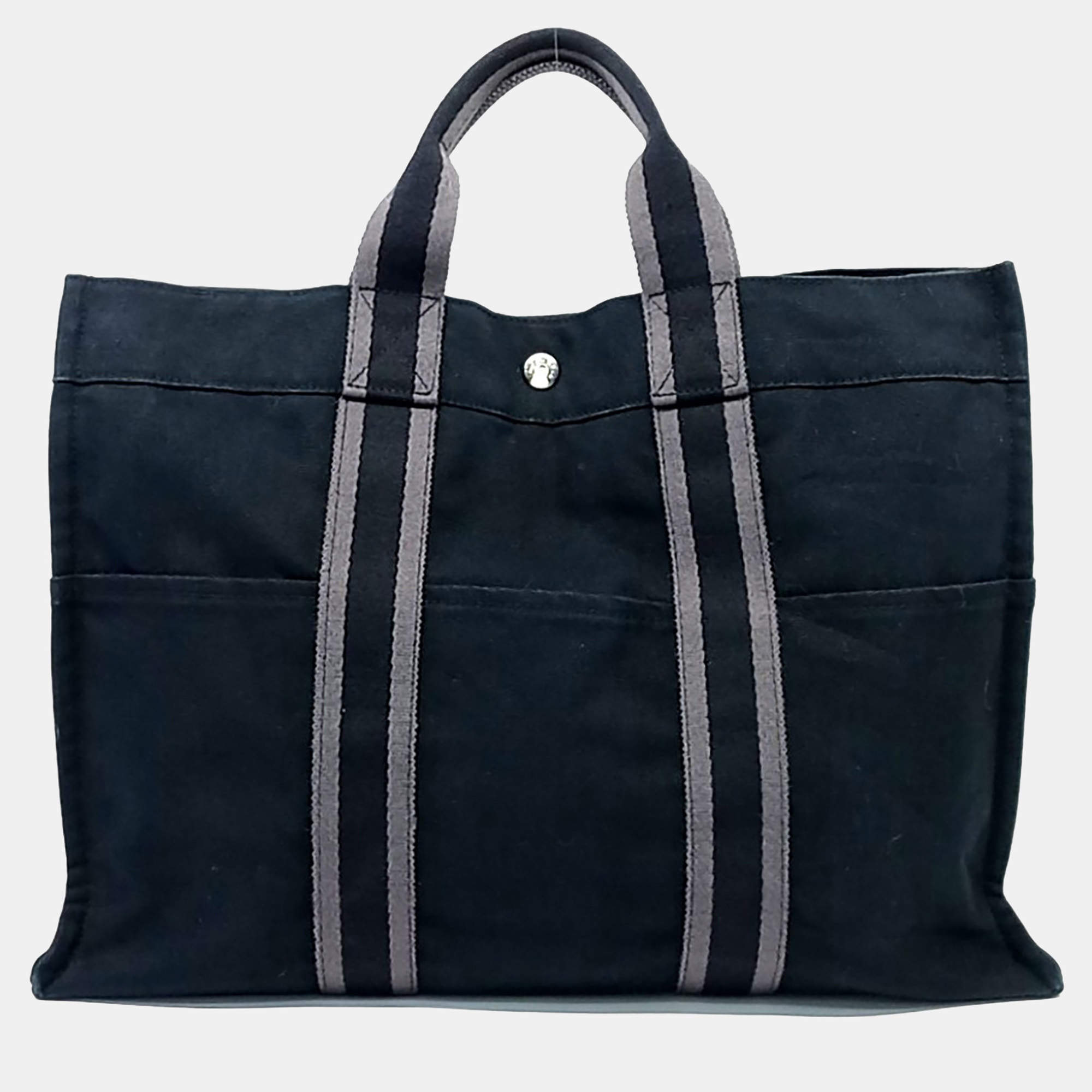 Pre Owned حقيبة هيرمس فورتو كنفاس أسود GM