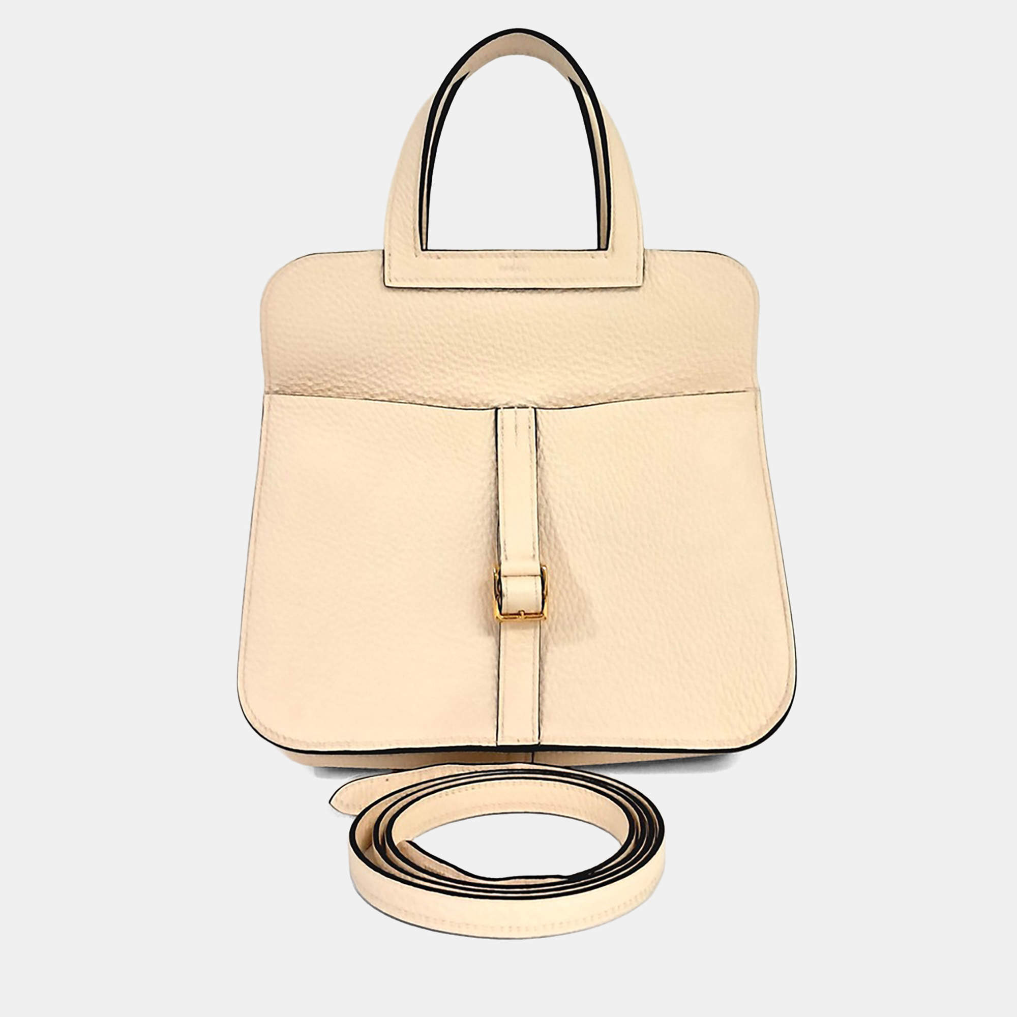 Pre Owned Hermes Beige Leather Halzan Bag 25
