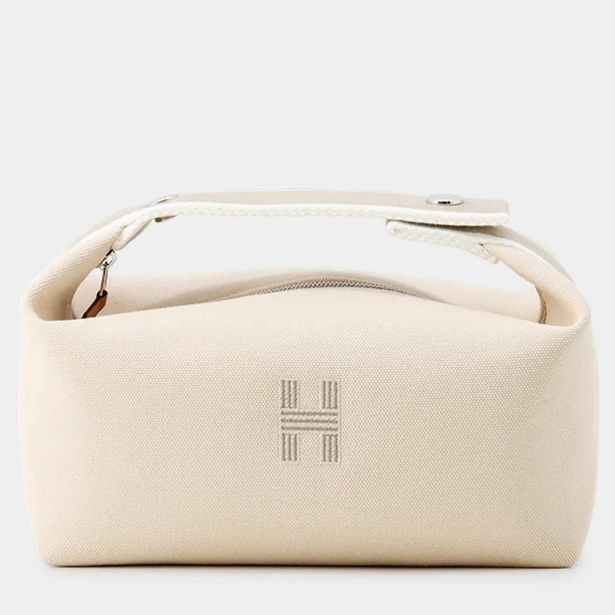 مملوكة مسبقًا Hermes Brid A Black Beige Canvas