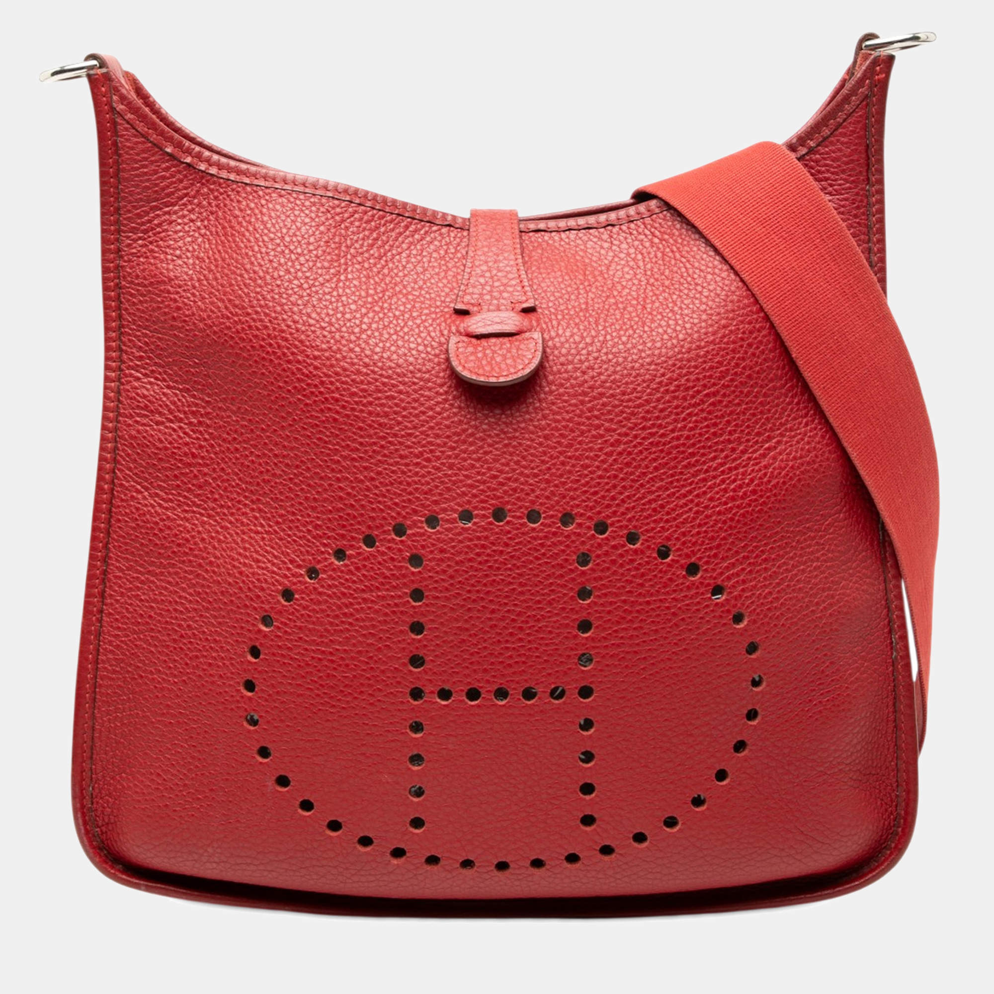 Pre Owned Hermes Rouge Vif Clemence Evelyne I GM
