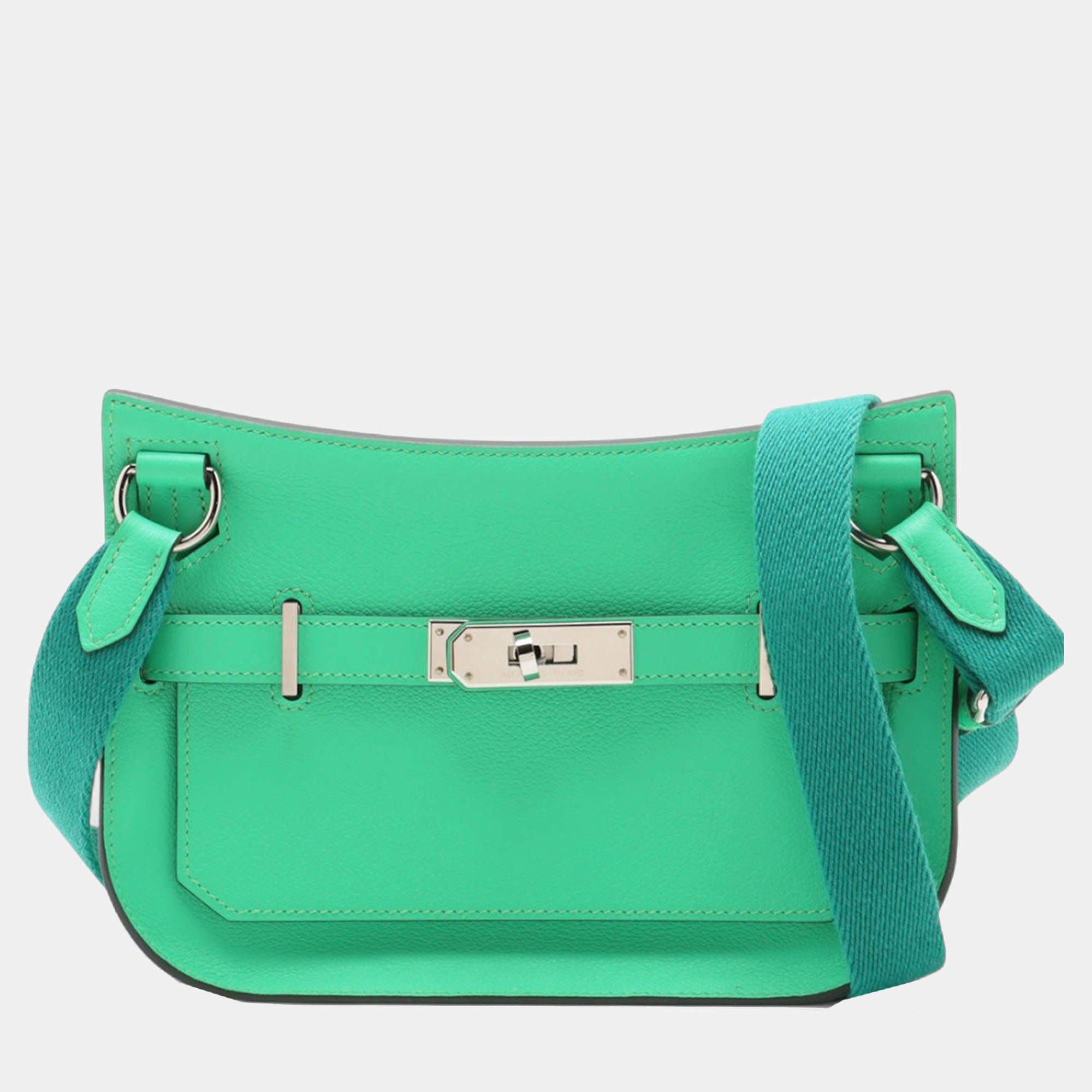 مملوكة مسبقًا Hermes Jypsiere Mini Vert Comics Evercolor Leather Crossbody Bag