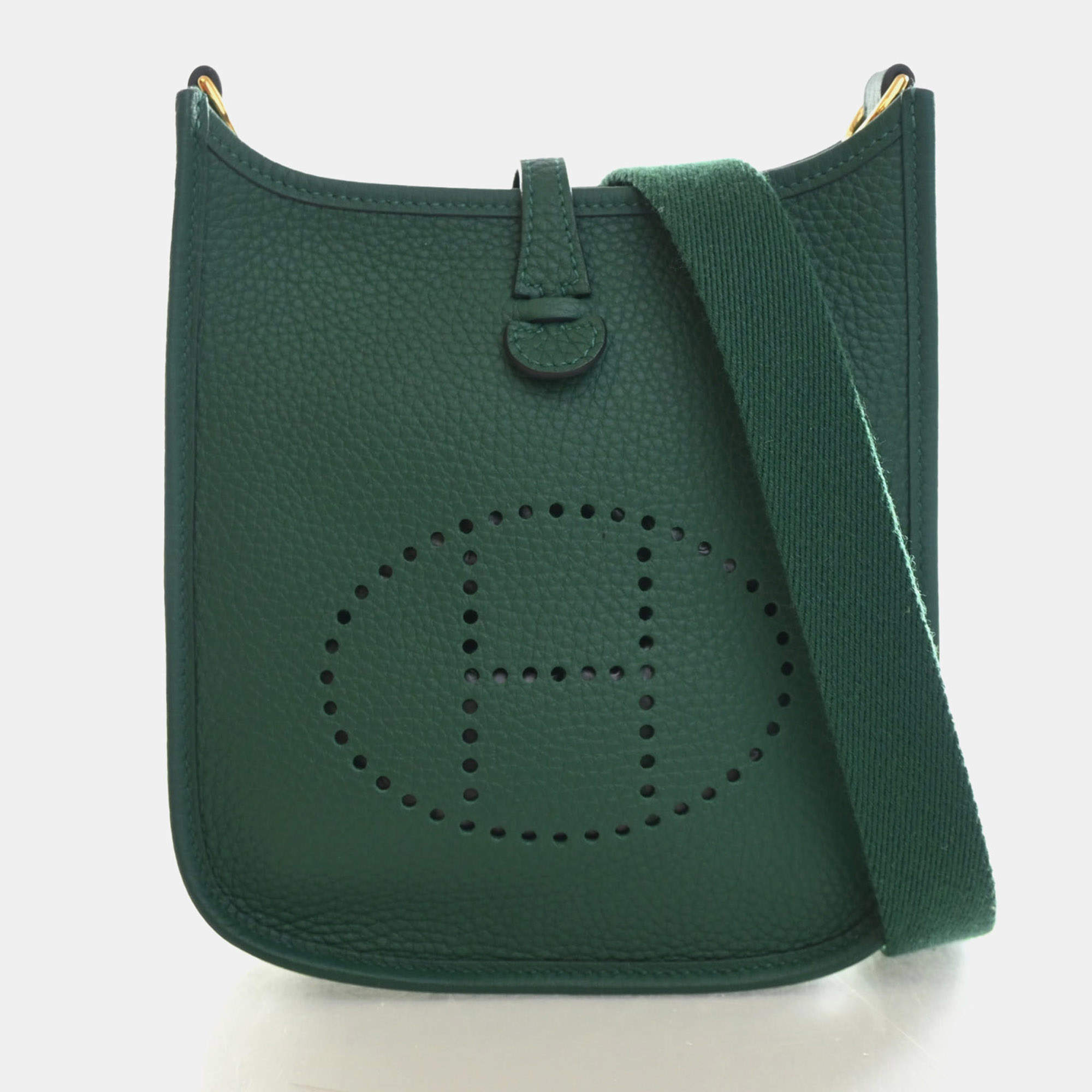 Pre Owned Hermes Evelyne 16 Vert Moyen Taurillon Clemence Crossbody Bag