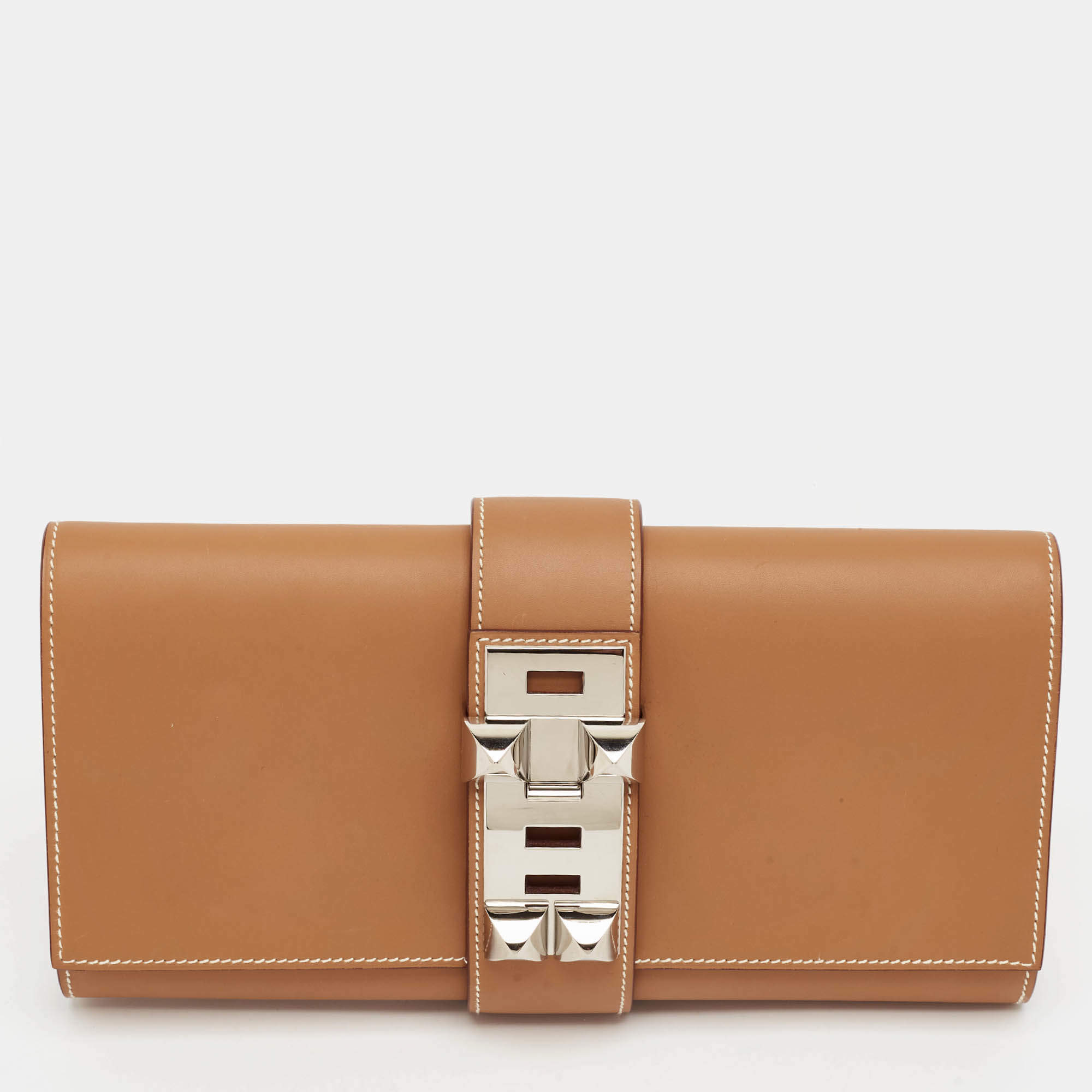 Pre Owned Hermès Medor 29 Naturelle Vache Leather Clutch