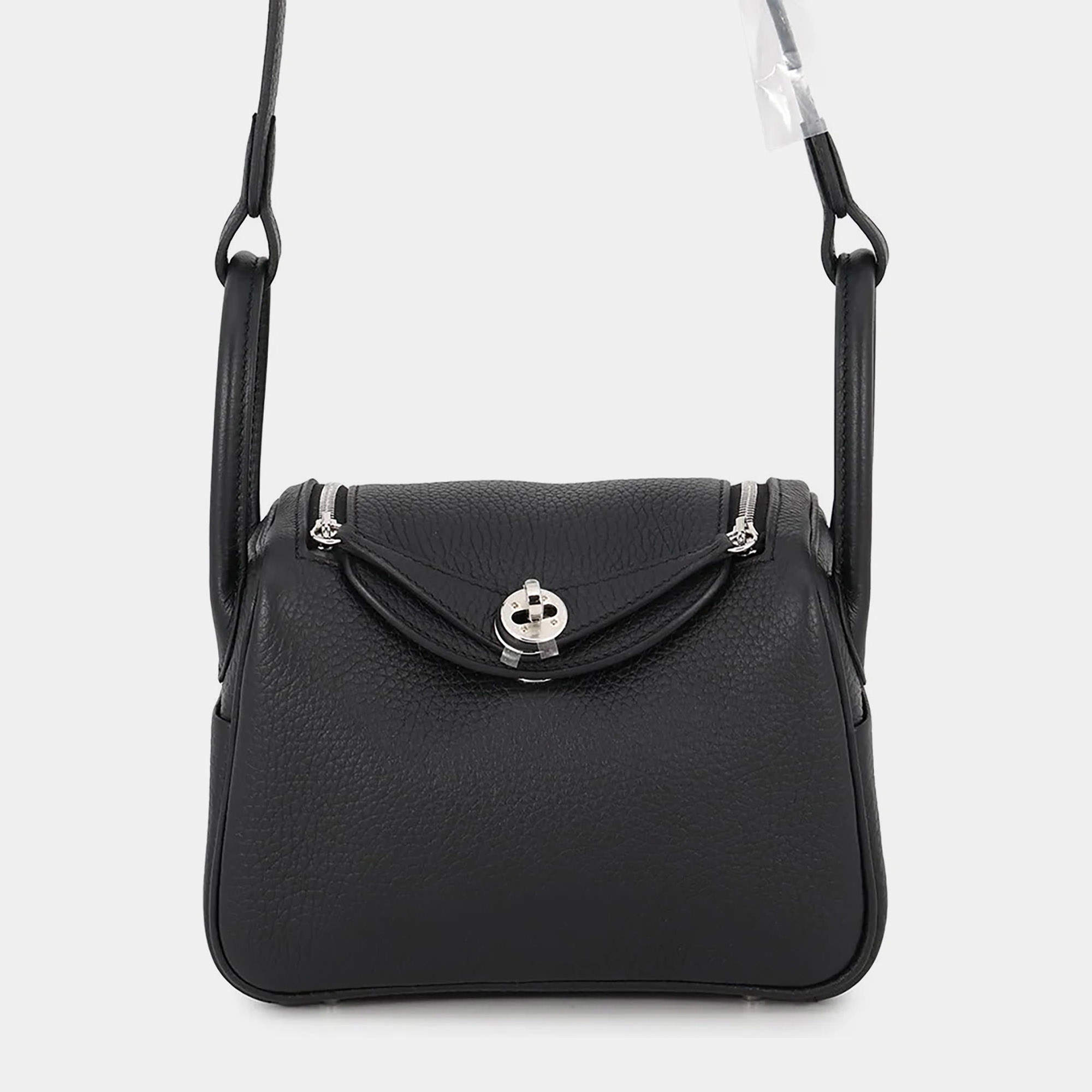 Pre Owned Hermes Lindy Black Taurillon Clemence Size Mini