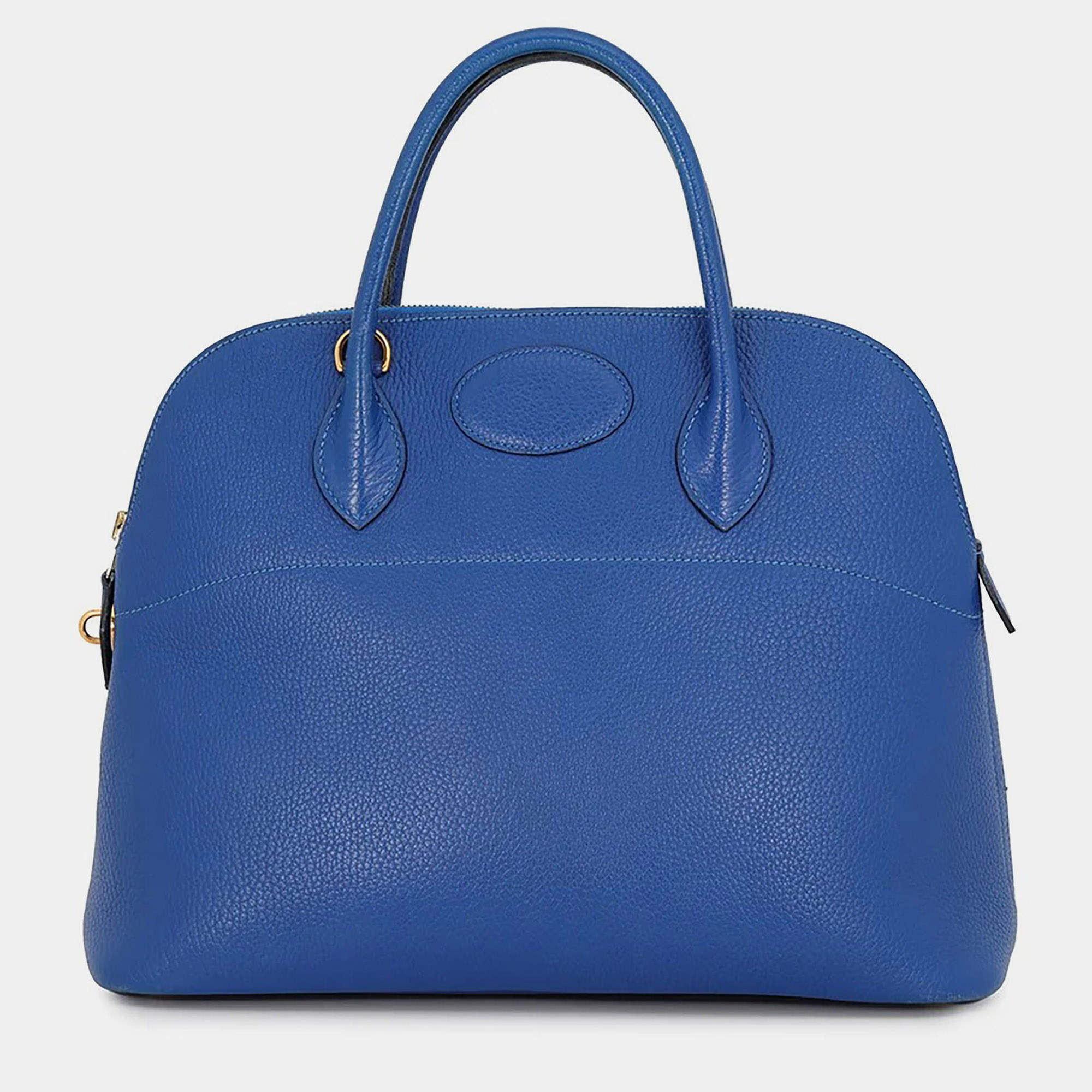 Pre Owned Hermes Bolide Blue Ardennes Leather Size 35