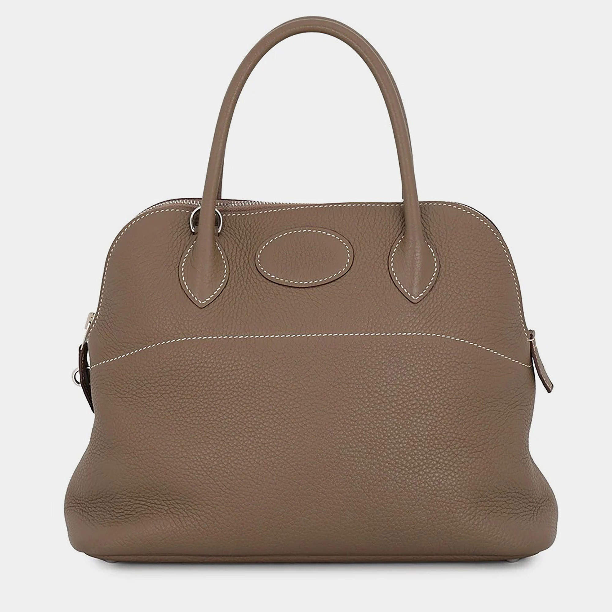 مملوكة مسبقًا Hermes Bolide 31 Etoupe Taurillon Clemence Leather Top Handle Bag