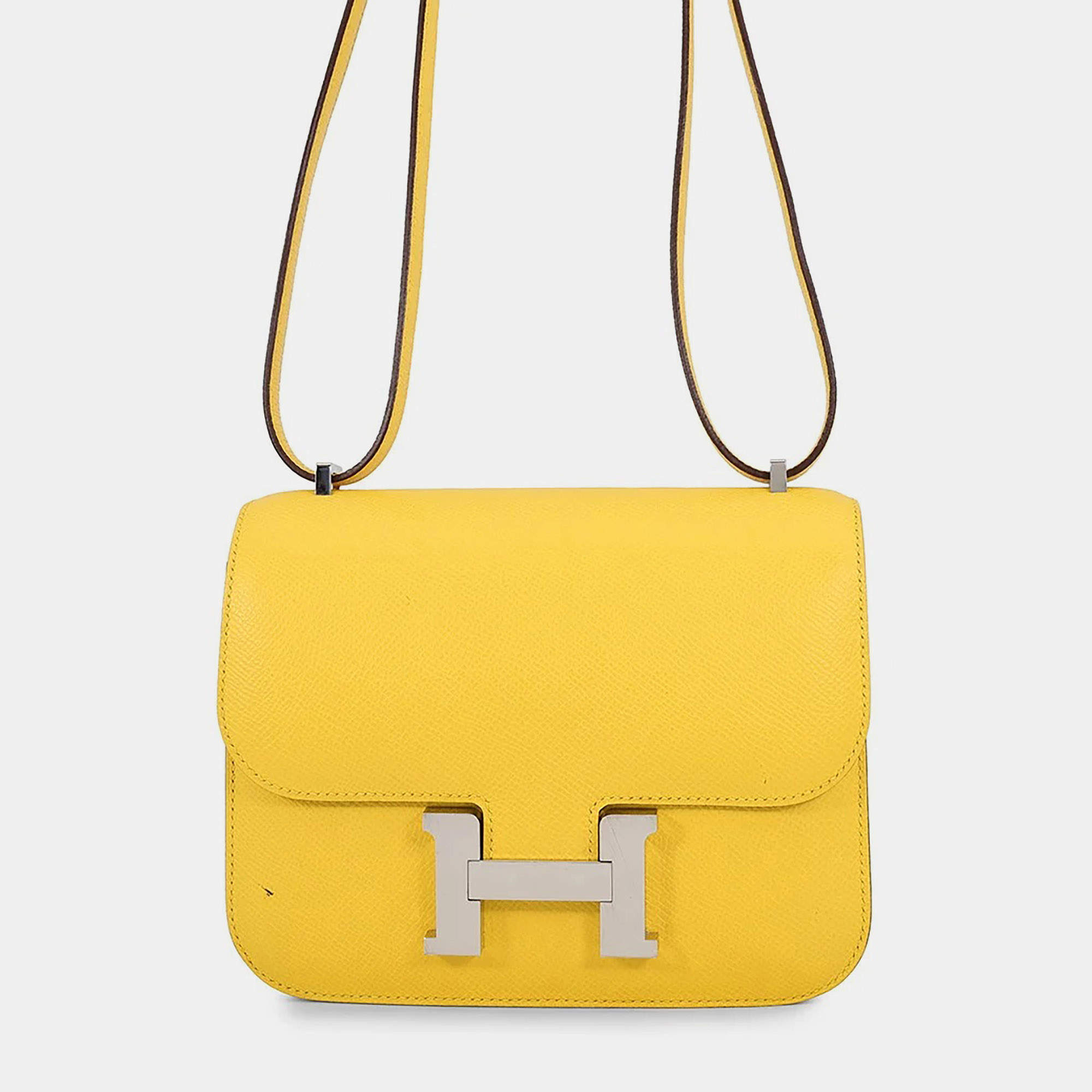 Pre Owned Hermes Constance3 Miroir Jaune De Naples Epsom Size Mini