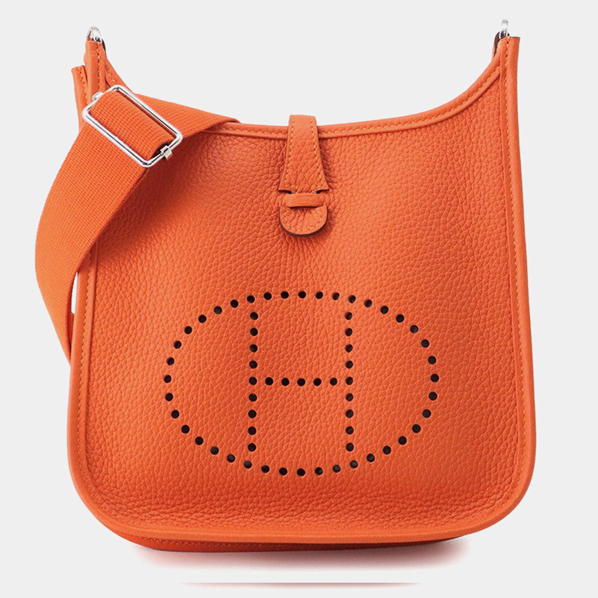 مملوكة مسبقًا Hermes Evelyne III 29 Tangerine Taurillon Clemence Leather Shoulder Bag