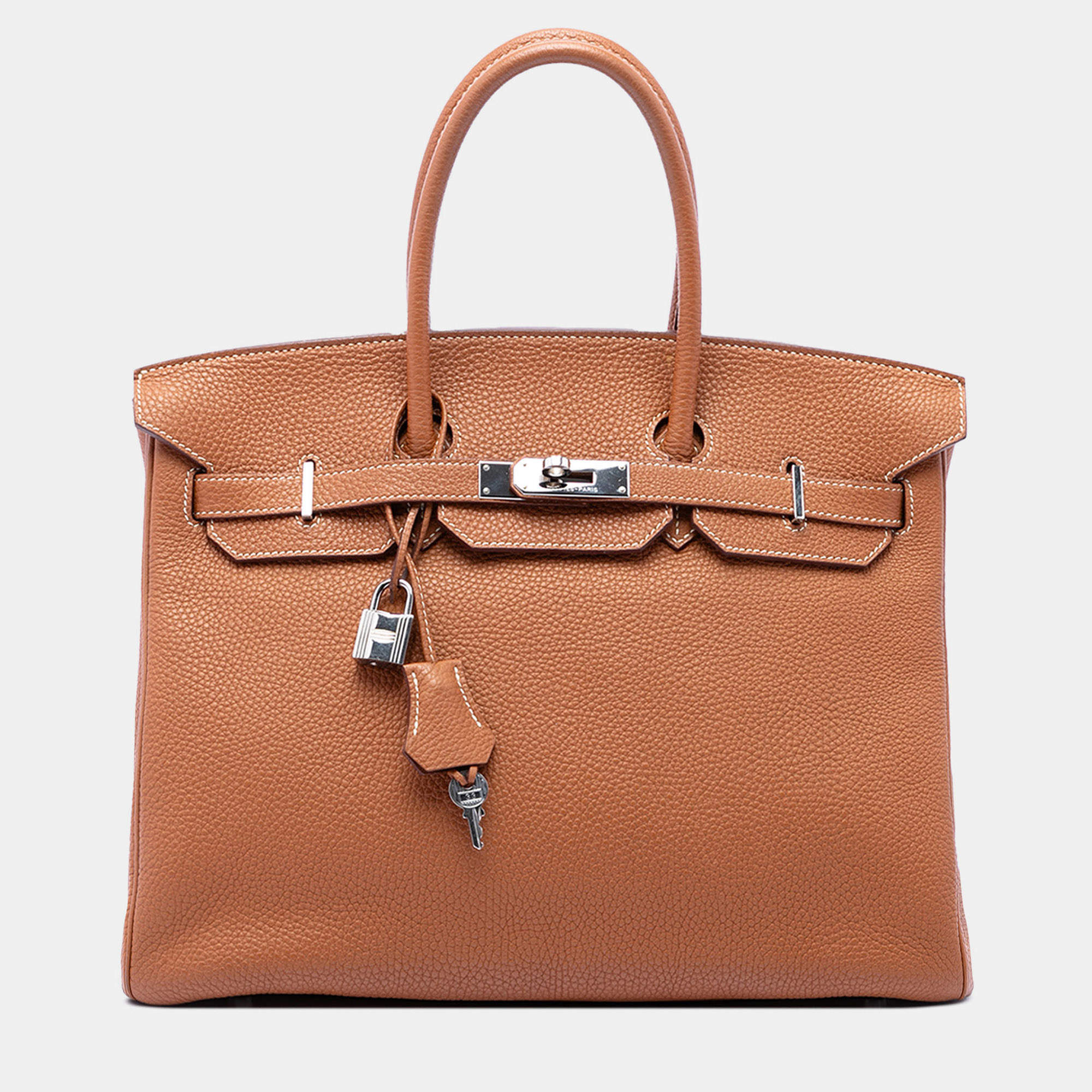 Pre Owned  Hermes Birkin 35 Gold Togo Calfskin Leather Top Handle Bag