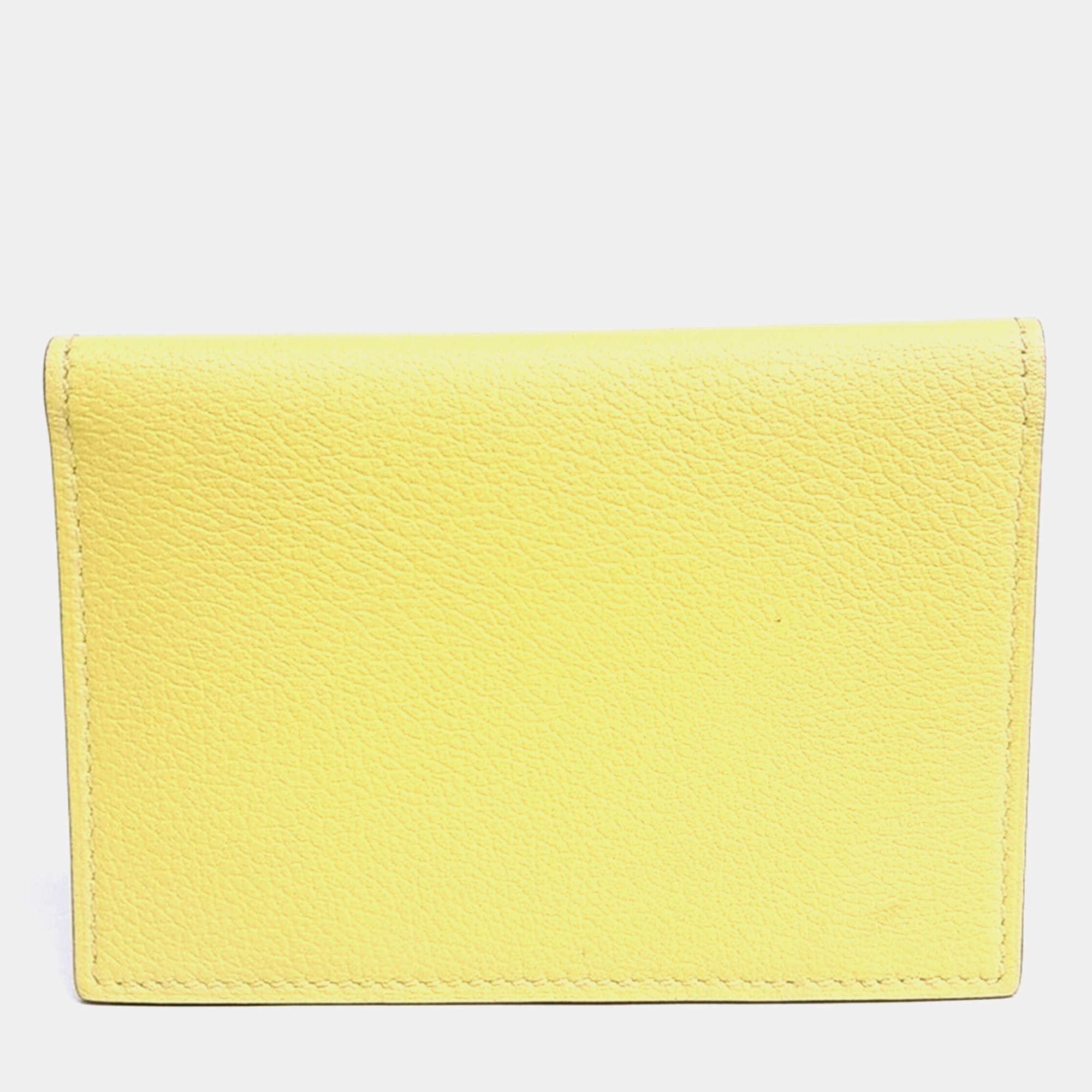 Pre Owned Hermès MC2 Euclid Yellow Leather Card Holder (B)