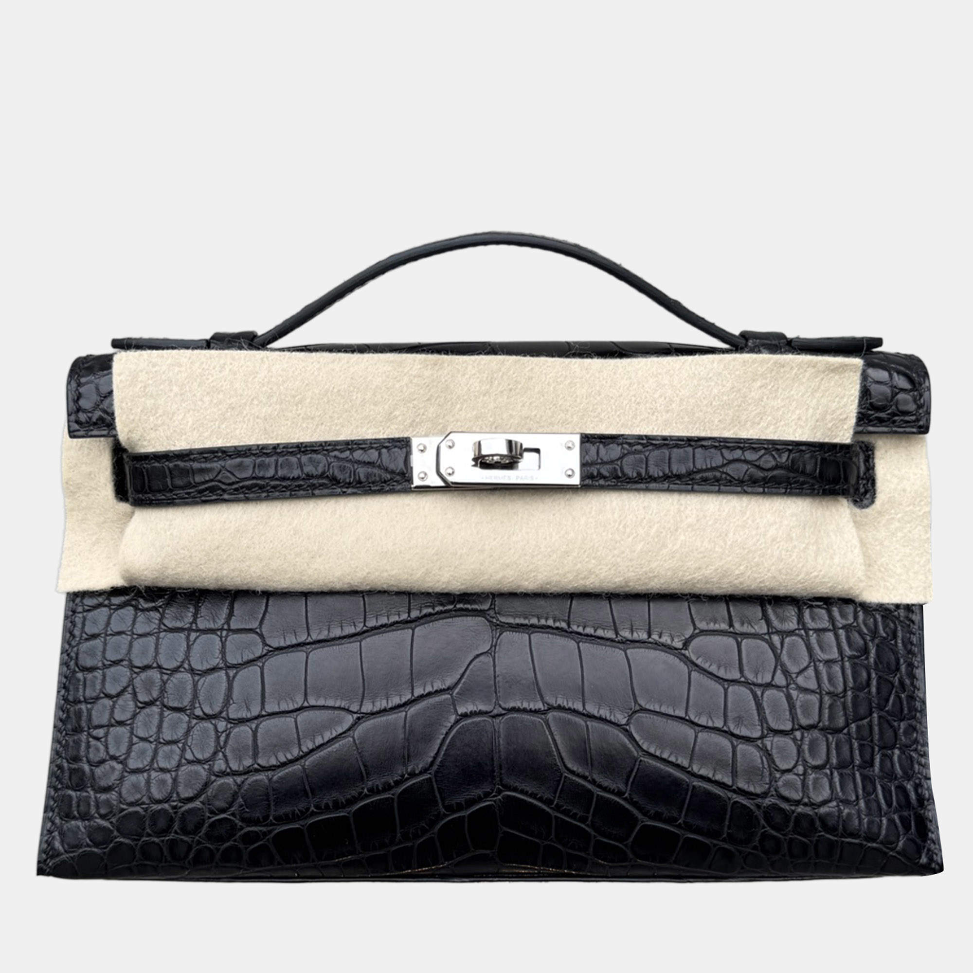 Hermès Mini Kelly I in matte black crocodile